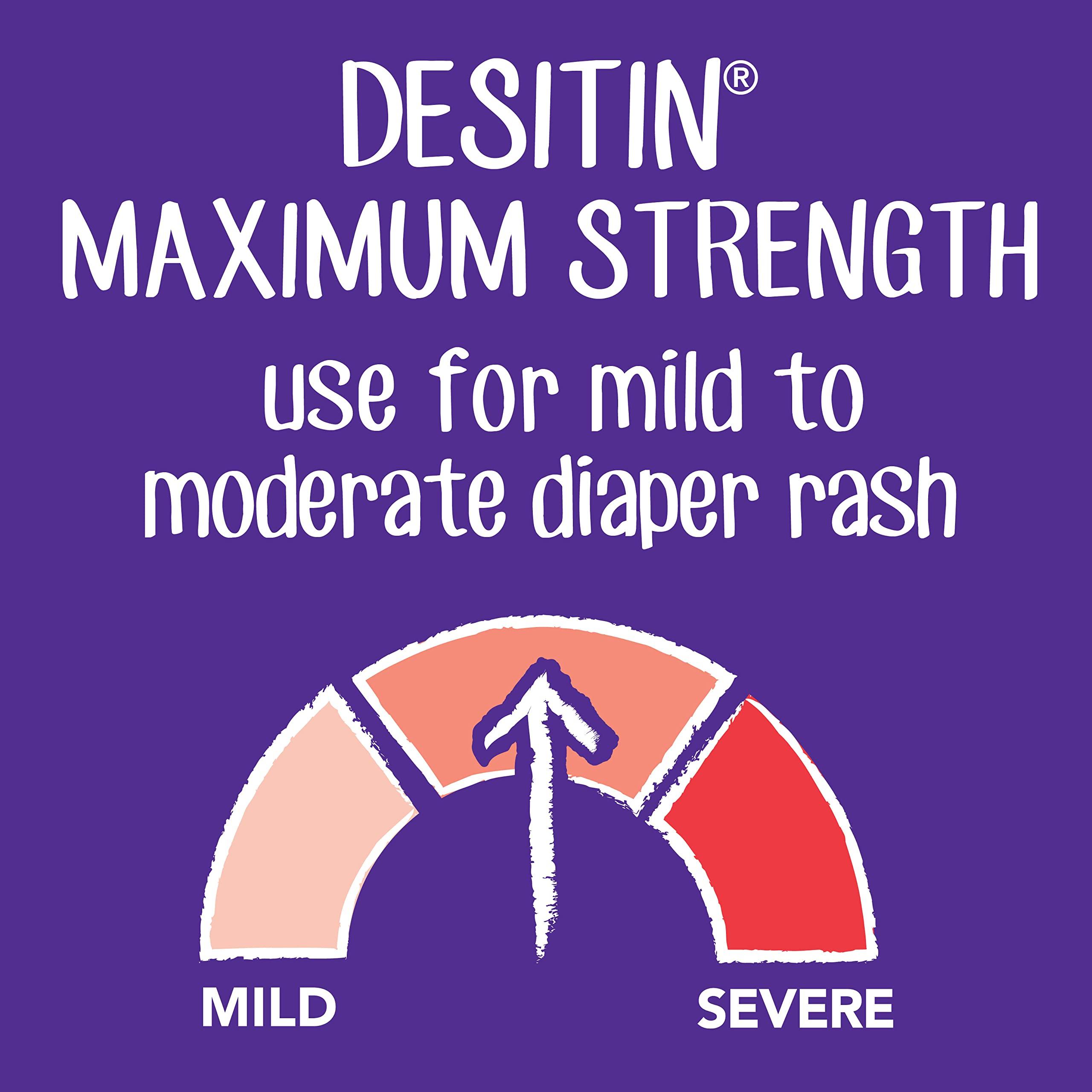Desitin Desitin Maximum Strength Baby Diaper Rash Cream with 40% Zinc Oxide for Treatment, Relief & Prevention, Hypoallergenic, Phthalate- & Paraben-Free Paste, 4 oz