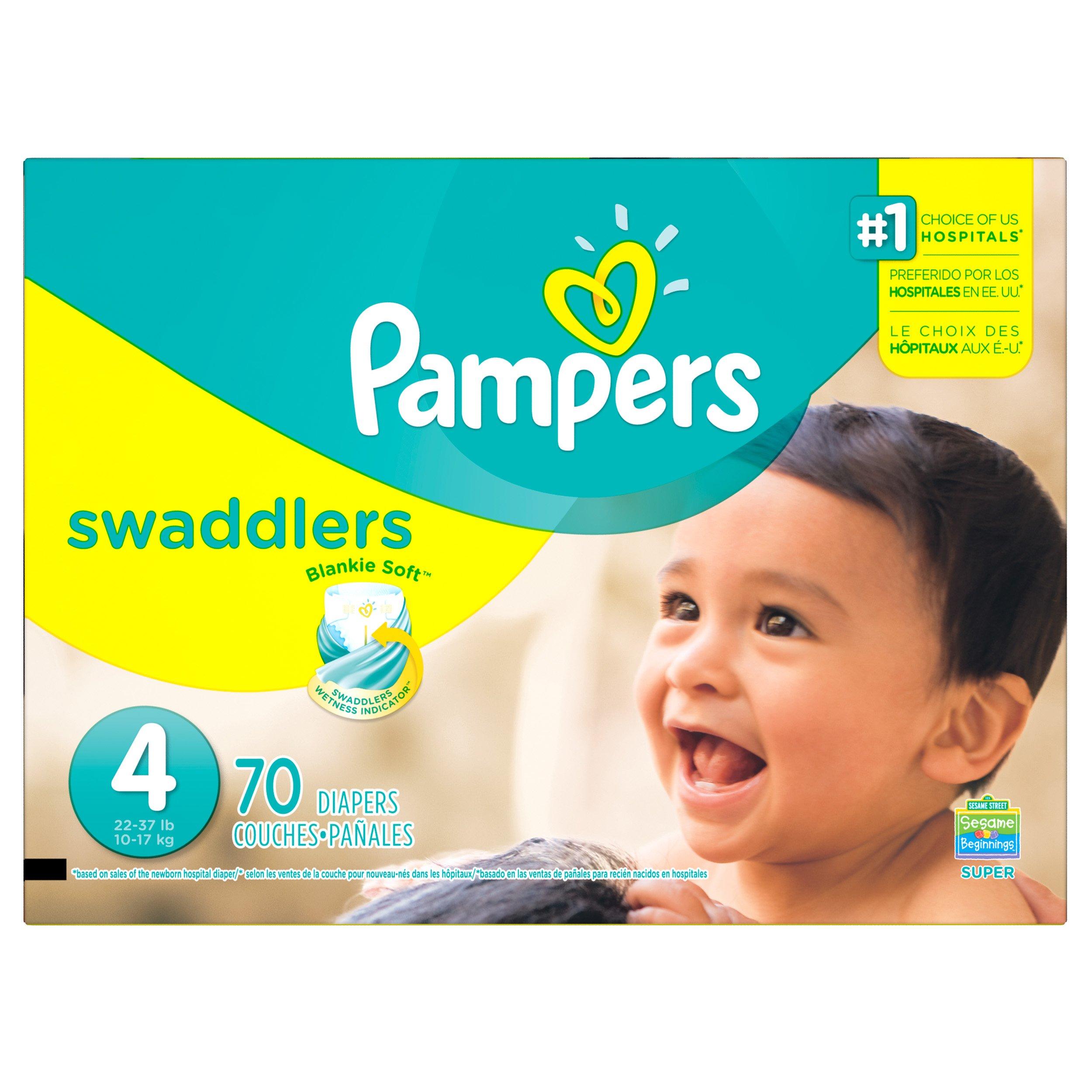 Pampers Pampers Swaddlers Diapers Size 4, 70 Count