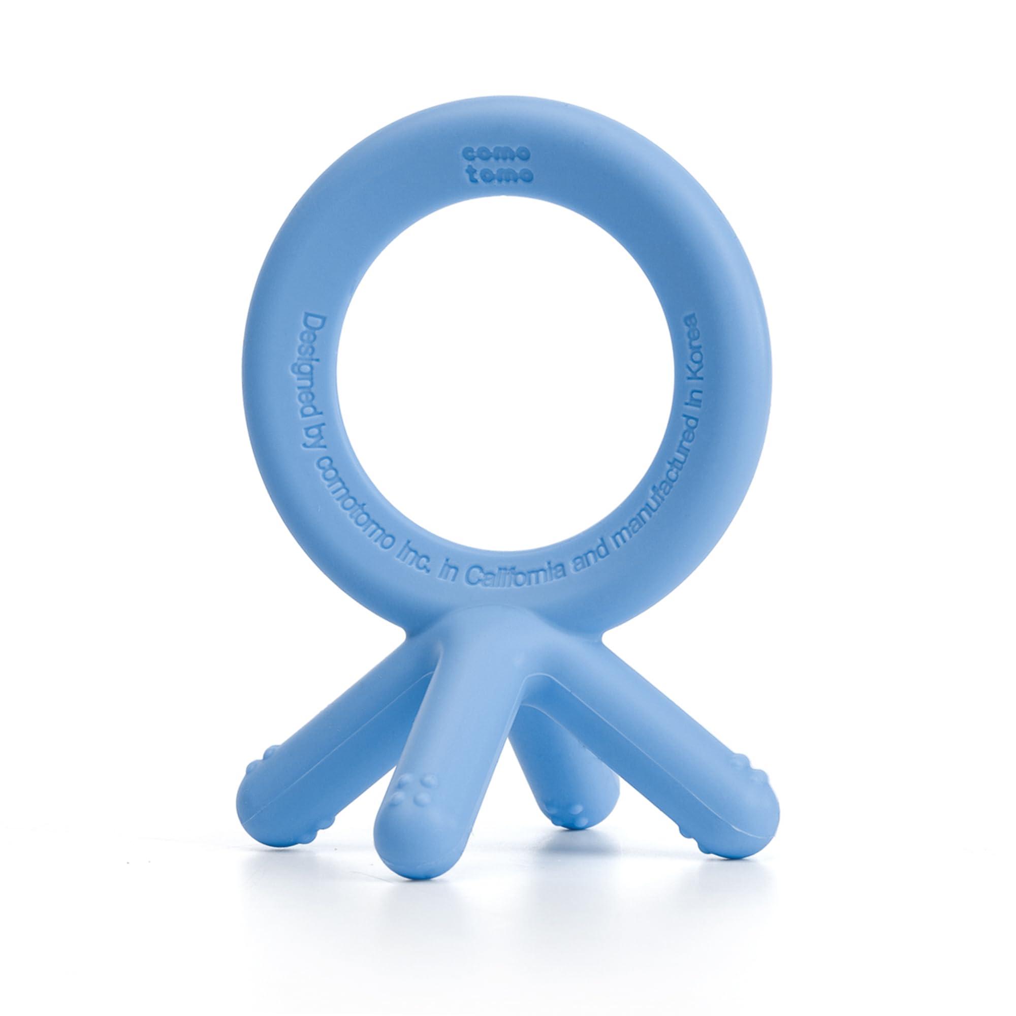 Comotomo Comotomo Silicone Baby Teether, Blue, 1.75x1.75x3 Inch (Pack of 1)