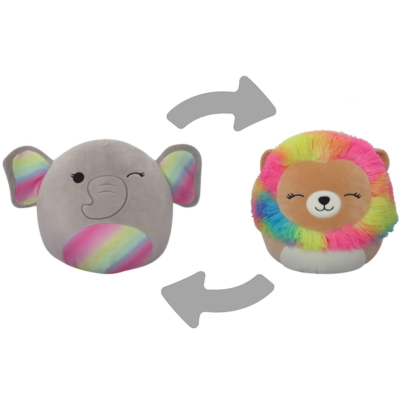 Squishmallows Squishmallows Original FlipAMallows 12-Inch Yellow Lion and Grey Elephant - Medium-Sized Ultrasoft Official Jazwares Plush