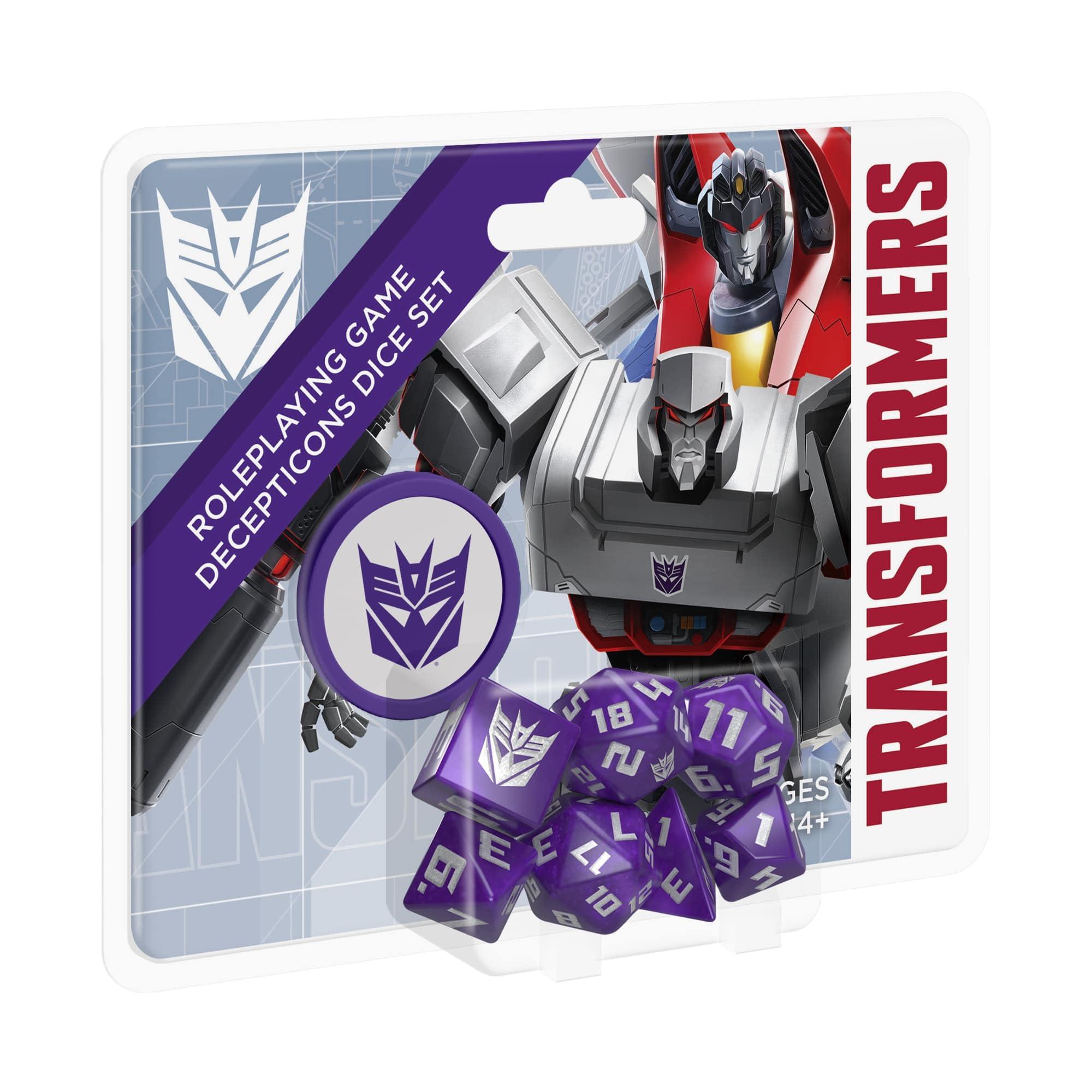 Renegade Game Studios Renegade Game Studios: Transformers RPG Decepticon Dice Set - 8 Pieces - Roleplaying Game Accessory, Designed for The Essence20 Roleplaying System