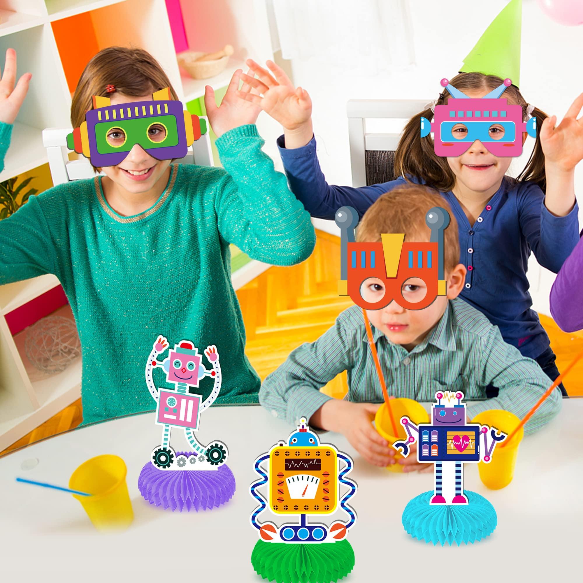 Lide Road 12 PCS Robot Paper Masks Robot Birthday Party Cosplay Masks for Birthday Party Bots Party Supplies Gift Robots Party Favor Birthday Cosplay Dress up Costumes for Kids Boy Girl Party Favors