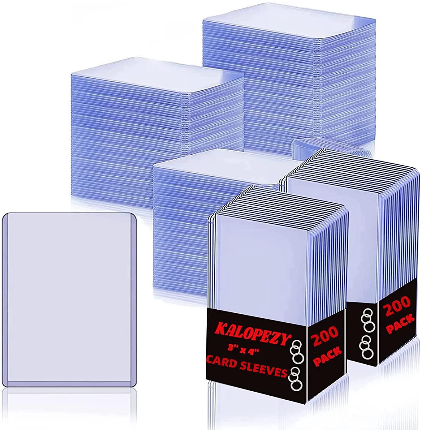 KALOPEZY 200 Pcs Card Sleeves Hard Plastic Card Sleeves 3 x 4 Inch Baseball Cards Protective Card Holder for Sports Cards Game Card Trading Card Sports Card