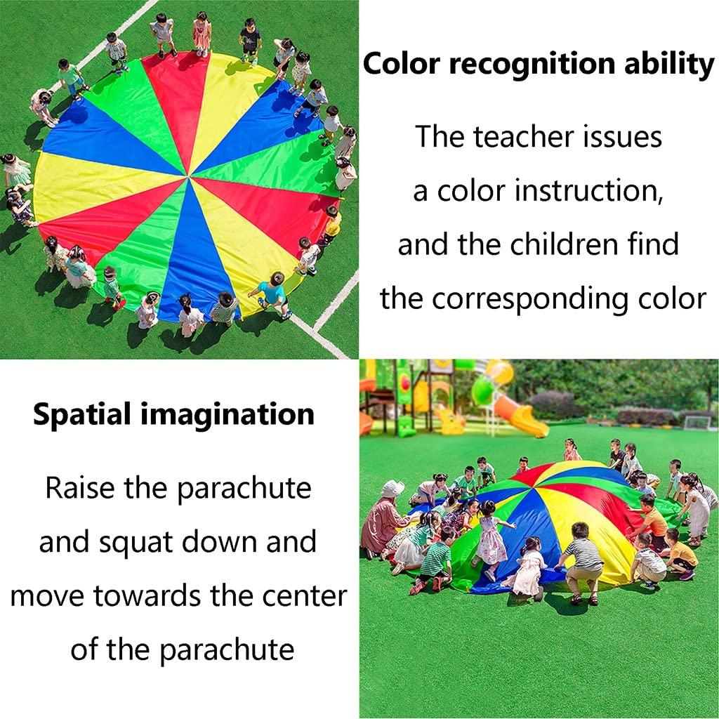 UUNVTOSU UUNVTOSU Play Parachute Nursery Sensory Game, Nursery Physical Training Resistance Play Parachute Games, Play Parachute for 3-6 Years Old Parachute Parachute(4m/13.1ft)