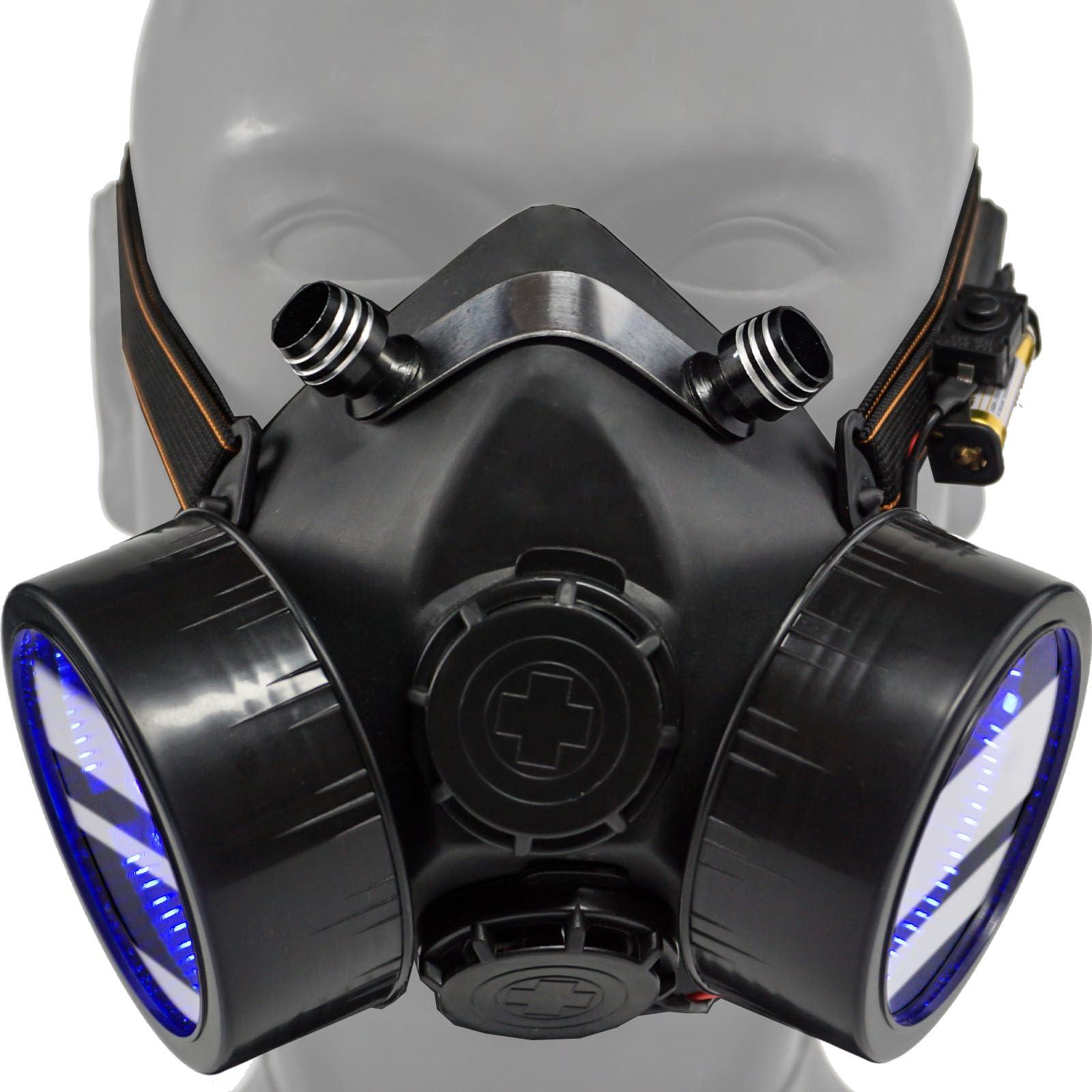 foymi foymi Cyberpunk Mask, Half Face Mask with Infinity Mirror Light, Techwear Mask, Halloween Cosplay Costume Mask (Style-A)