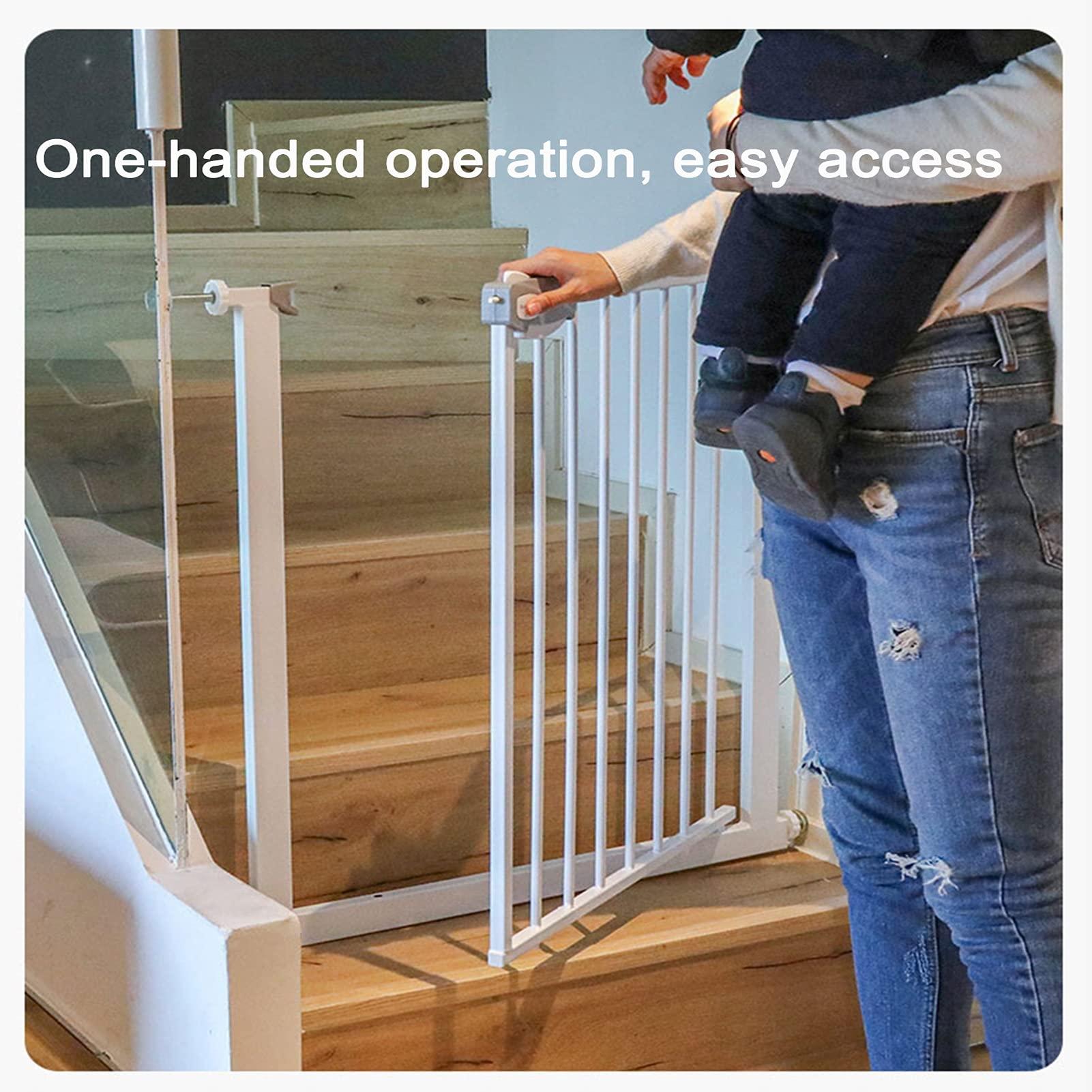 GOCHUSX GOCHUSX Pet Dog Gates, Easy Walk Thru Safety Gate, Auto-Close Hold-Open Guardrail for Kitchen Stairways, Multiple Sizes(93-96cm)