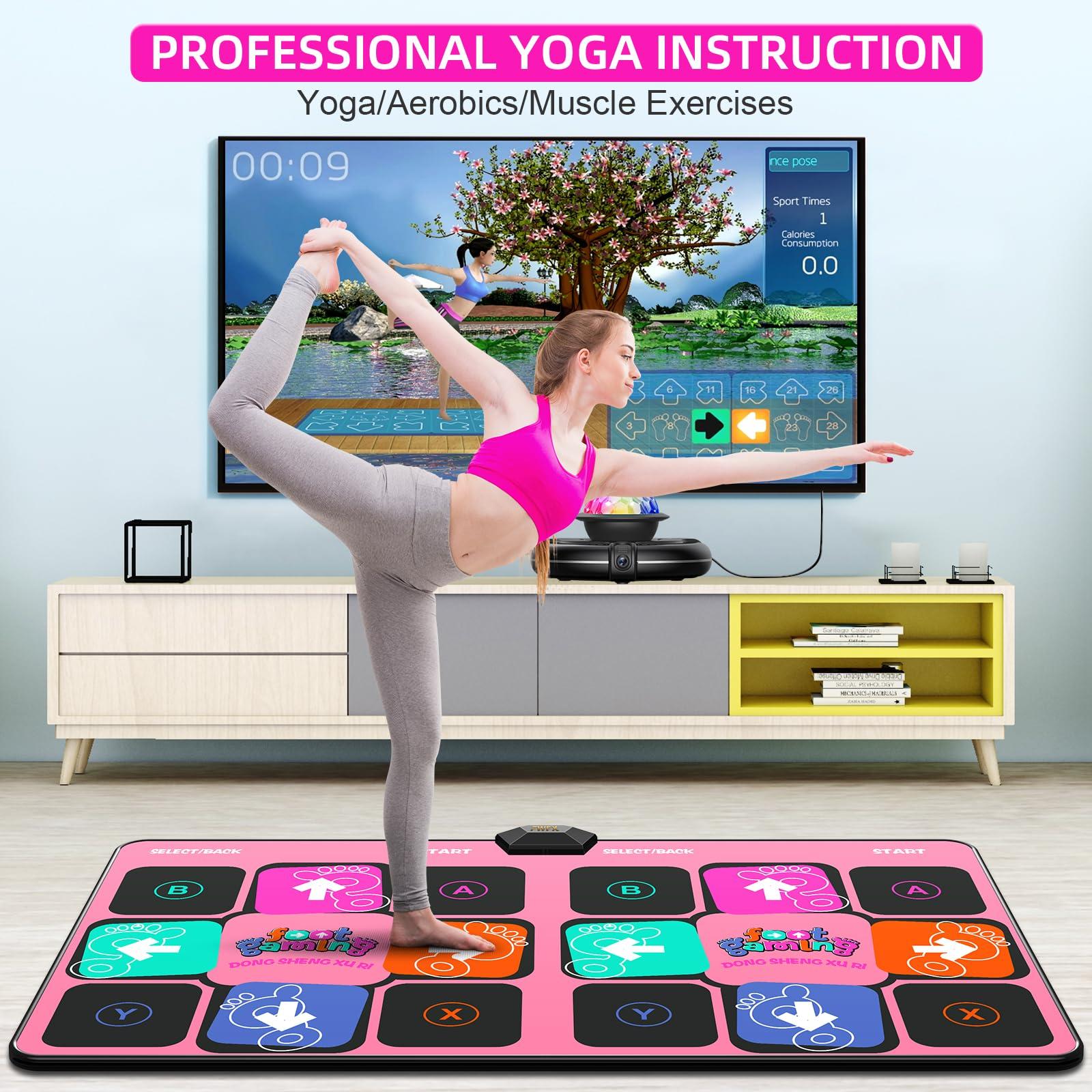 FWFX FWFX Dance Mat for Adults and Kids, Double User Wireless Dance Pad Game for TV, Plug and Play Electronic Dance Mats with Smart Camera, Exercise Dancing Mat for Family Games, Birthday Gifts Ideas