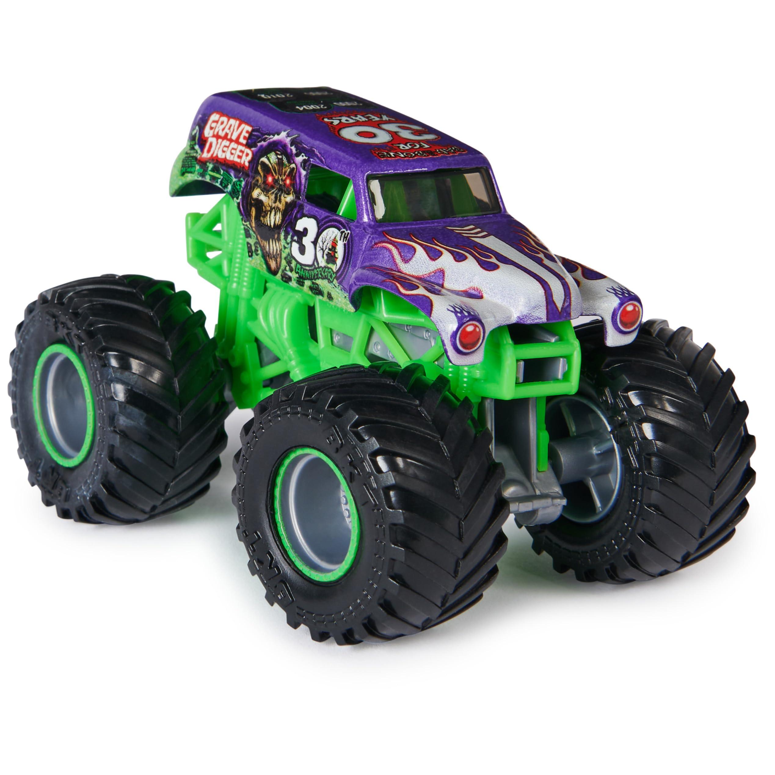 Monster Jam Monster Jam, Grave Digger 40th Anniversary 8-Pack Monster Trucks with Bonus Accessories, 1:64 Scale, Kids Toys for Boys and Girls 3 and up