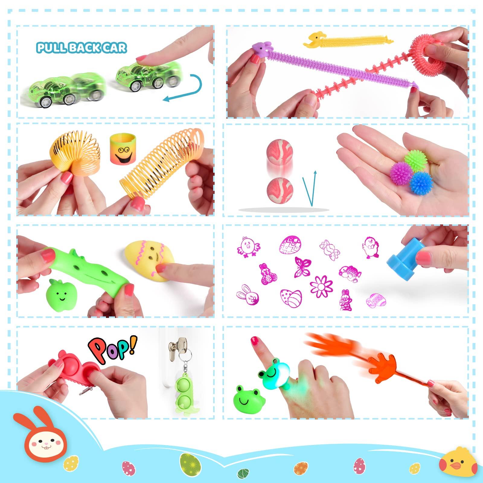 FUN LITTLE TOYS FUN LITTLE TOYS 100PCS Prefilled Easter Eggs with Toys Inside, Filled Plastic Easter Baskets Stuffers Fillers Easter Egg Hunt Prizes Classroom Easter Party Favor Gift for Kids