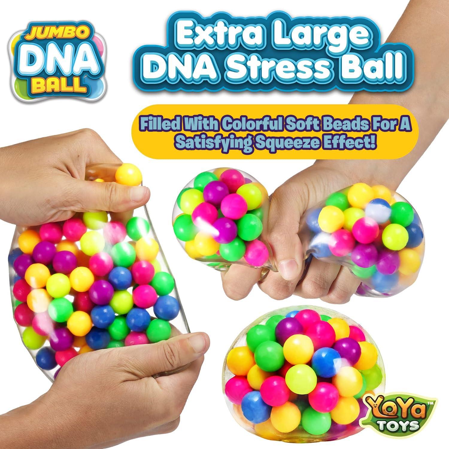 YoYa Toys YoYa Toys The Original Jumbo DNA Ball | Colorful Fidget Squeezing Stress Relief Ball for Adults & Kids | Our Unique Rubber Squishy Toys are Great for Stress, Anxiety, Bad Habits & More