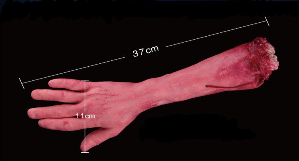 Bezall Bezall Halloween Body Parts Props, Bloody Fake Severed Arm Realistic Broken Hand for Halloween Horror Party Haunted House Decorations (Kid Broken Arm)