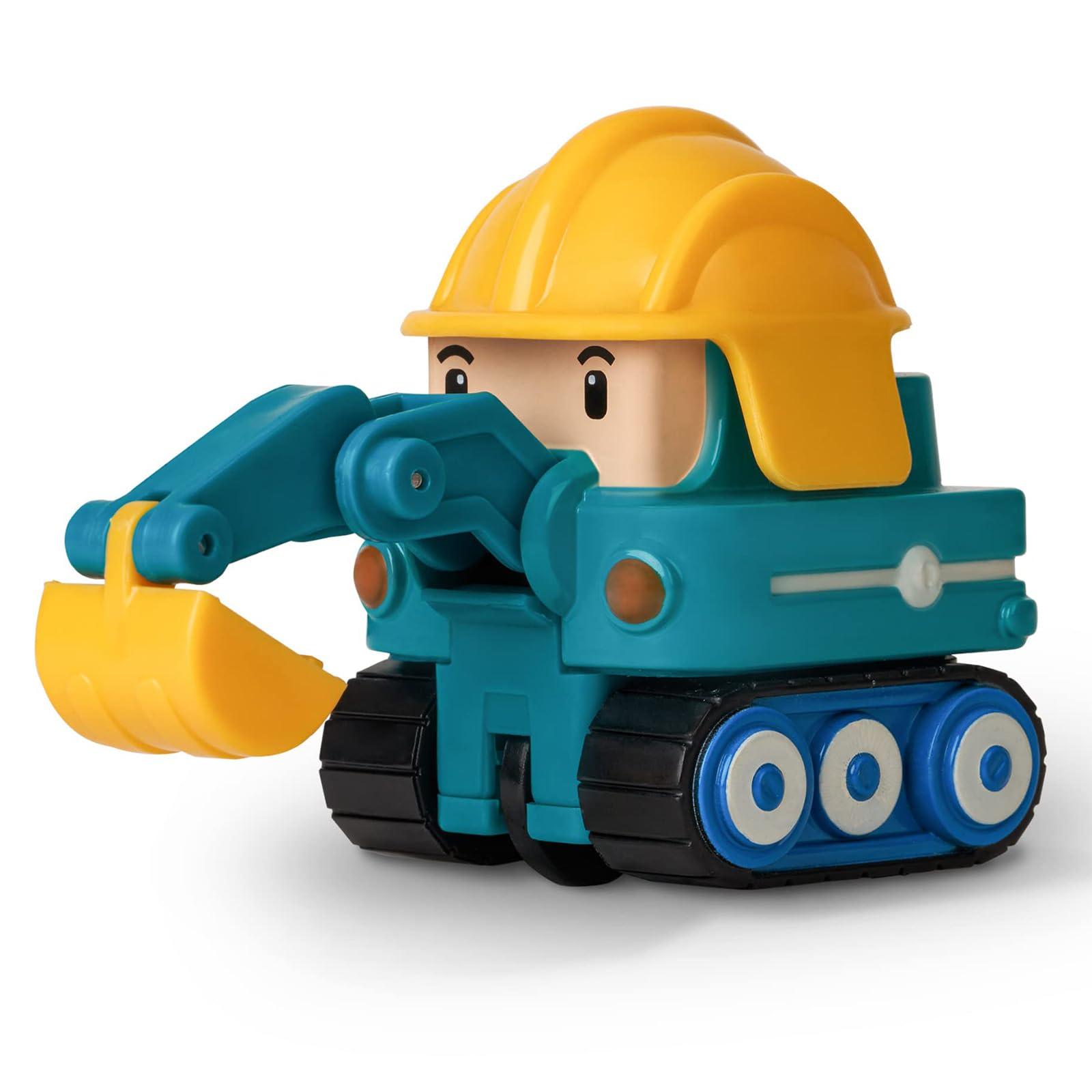 Robocar Poli Robocar Poli, Poke DIE-CAST Metal Toy Cars, Excavator Truck Toys, Construction Vehicle Truck Toy Party Birthday Gifts for Toddlers Age 1-5 Boys Girls