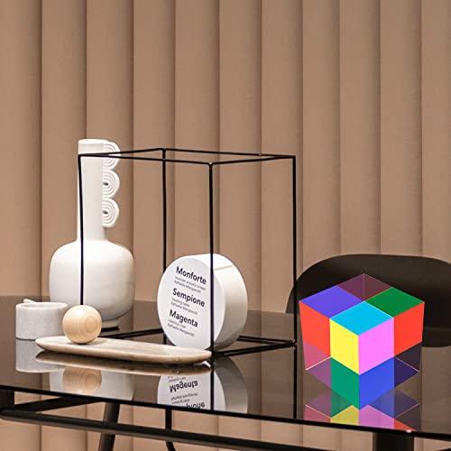 ZhuoChiMall ZhuoChiMall CMY Color Cube, 3.15 inch (80mm) Mixing Color Cube, Colorful Acrylic Prism for Home or Office Desktop Decoration, Science Learning Physic Toys Educational Gifts for Kids