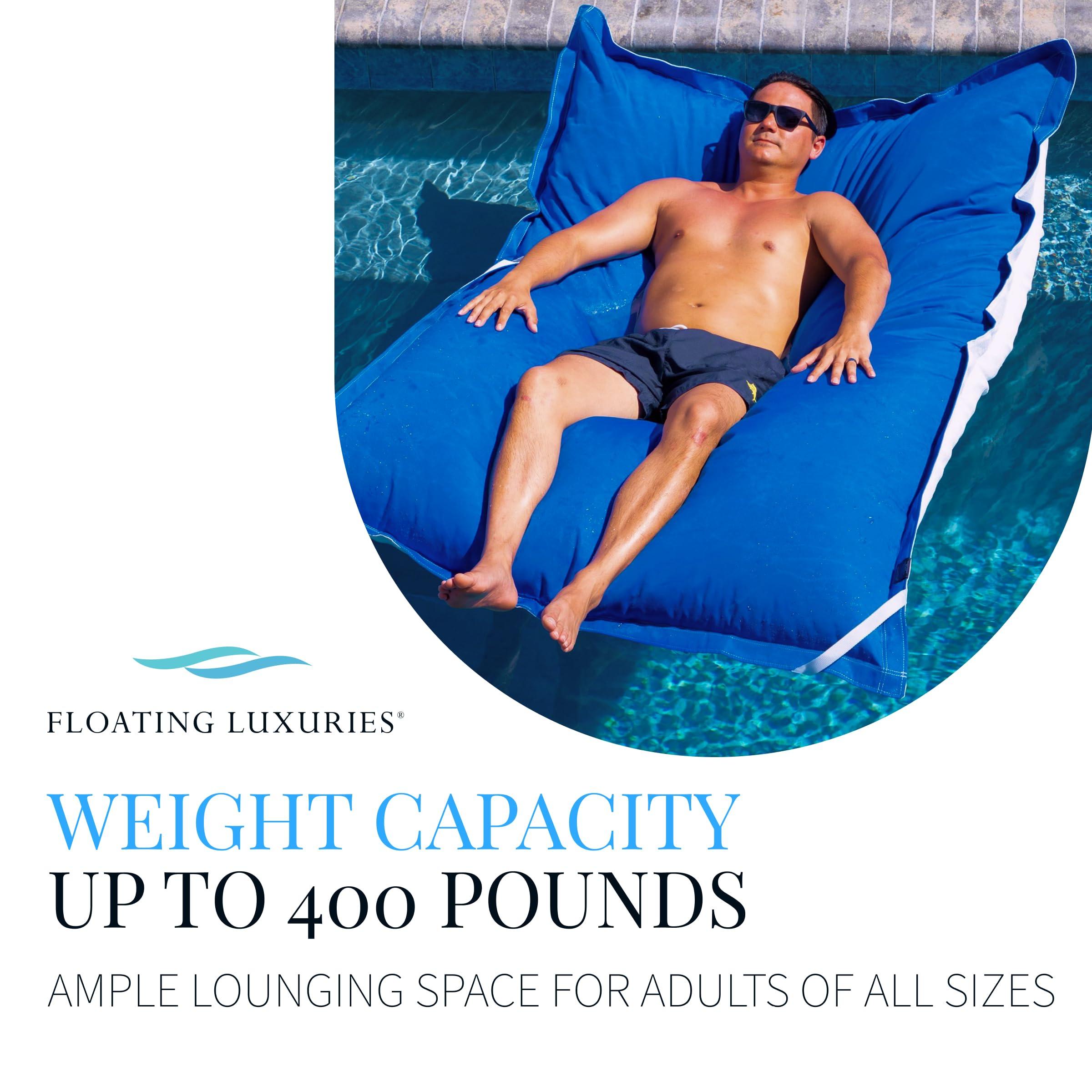 Floating Luxuries King Kai Adult Pool Float, Inflatable Raft, Best Pool Noodles, Pool Floats Adult, Inflatable Lounger, Floaties for Adults, Marine-Grade Fabric, 58in x 72in, Pacific Blue by Floating Luxuries