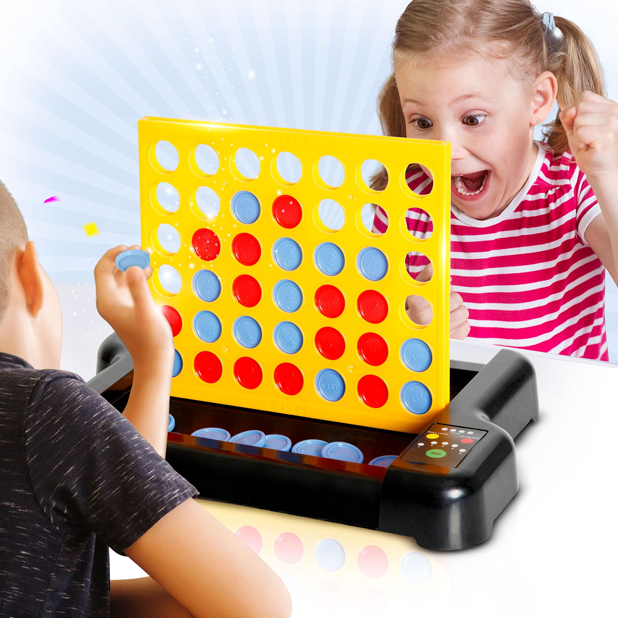 E-Jet 4 in A Row Connect Game, Link 4 to Score Electric Board Game | Line Up 4 Classic Table Game