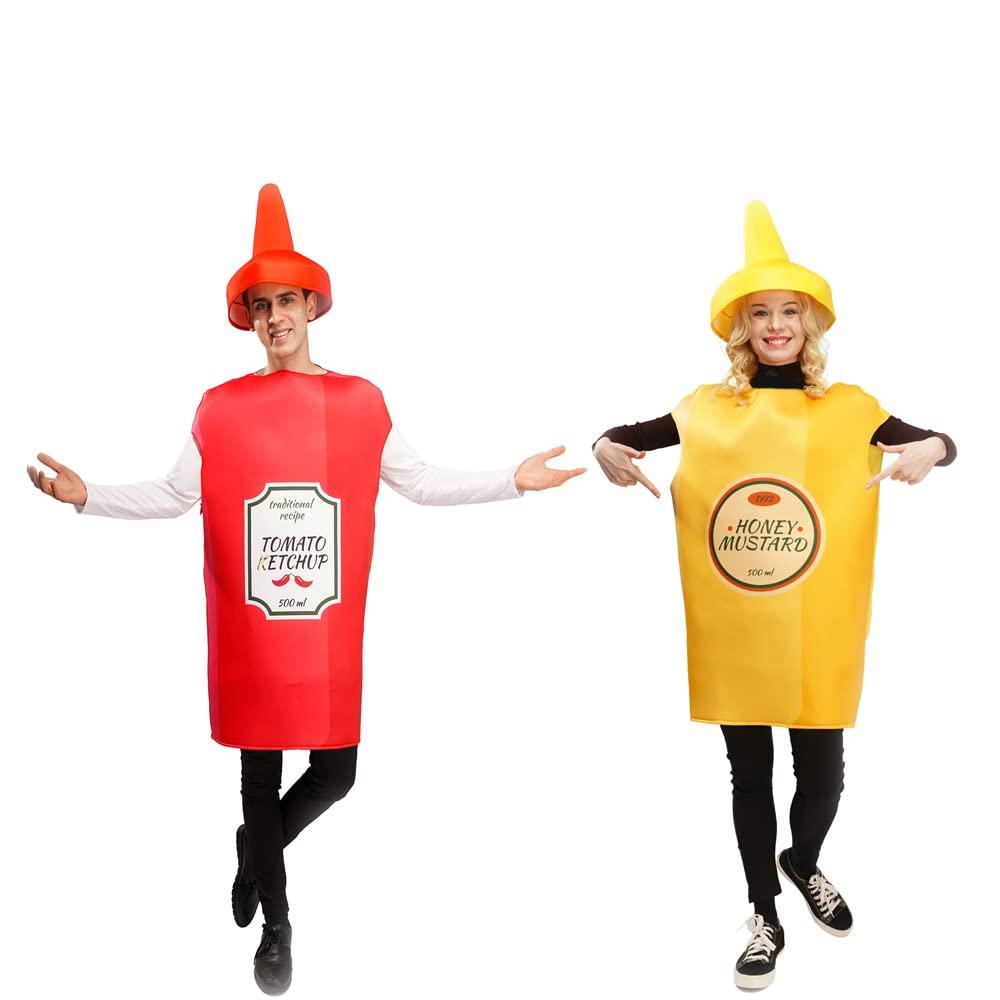 PGOND PGOND Unisex Ketchup/Mustard Couple Food Halloween Costume (Mustard Costume)
