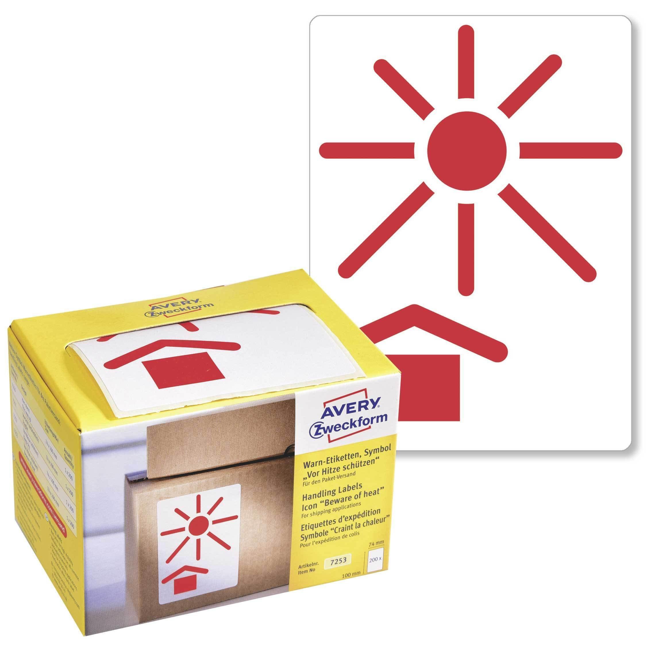 Avery Dennison Zweckform Avery Zweckform 7253 A Warning Stickers Symbols (from Heat Protect, 200 Labels
