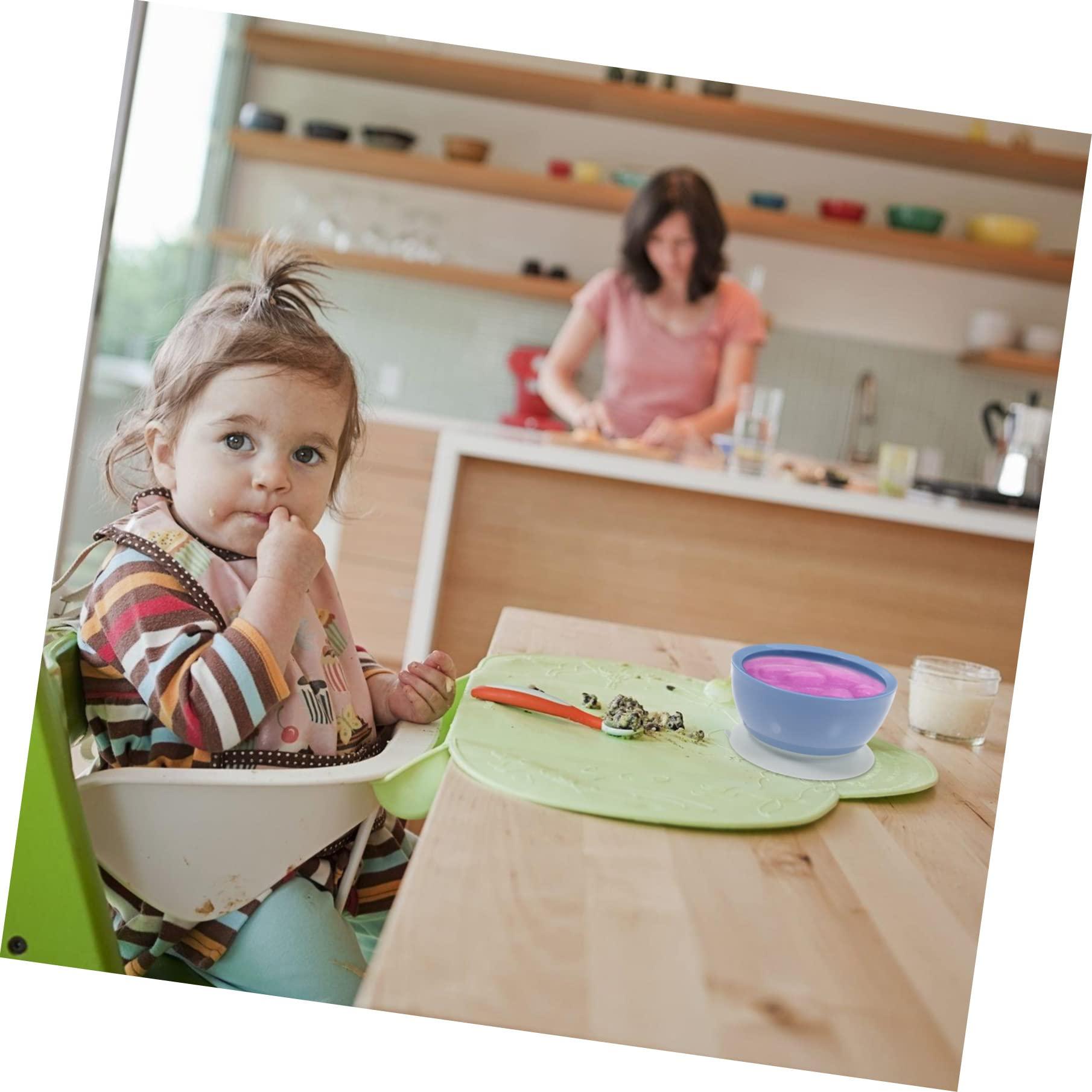 Kisangel Suction Bowl Infant Plate Silicone Baby Bowl Baby Bowl with Suction Toddler Plate Suction Plate for Baby Kids Bowl Baby Bowl with Lid Kids Plate Toddler Bowl Infant Bowl Baby Plate