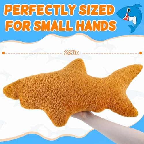 NEWYANG NEWYANG Shark Chicken Nugget Plush, 23 Inch Stuffed Shark Animal Plush Toy, Super Soft Chicken Nuggets Pillow for Boys and Girls Room Decoration (Shark)