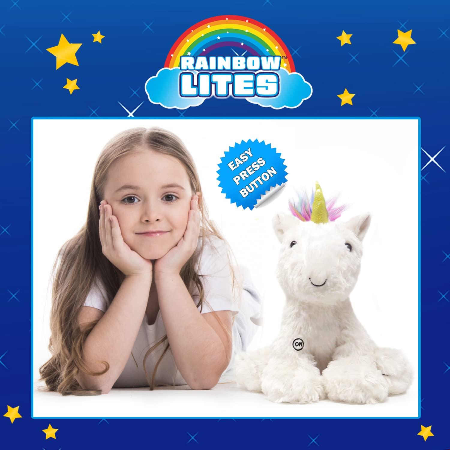 The Noodley The Noodley Rainbow Lites Color Changing Light up Unicorn Stuffed Animals for Girls Plush Sleep Toy Soft Night Light 16 inch