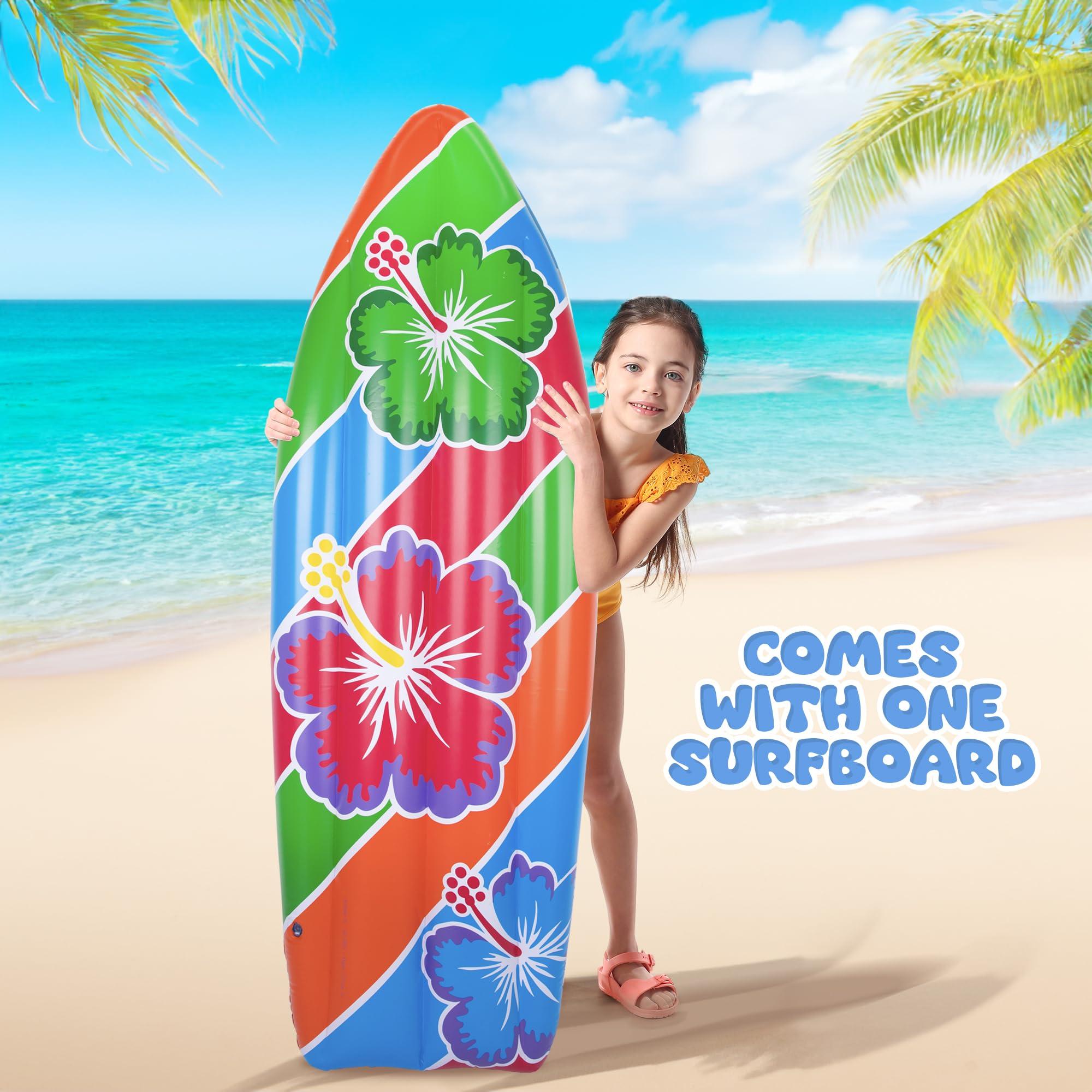 ArtCreativity ArtCreativity 5 ft Inflatable Surfboard, Surfboard Decoration for Beach, Tropical and Luau Party Decorations, Inflatable Pool Toy for Kids and Adults, Beach Party Inflate