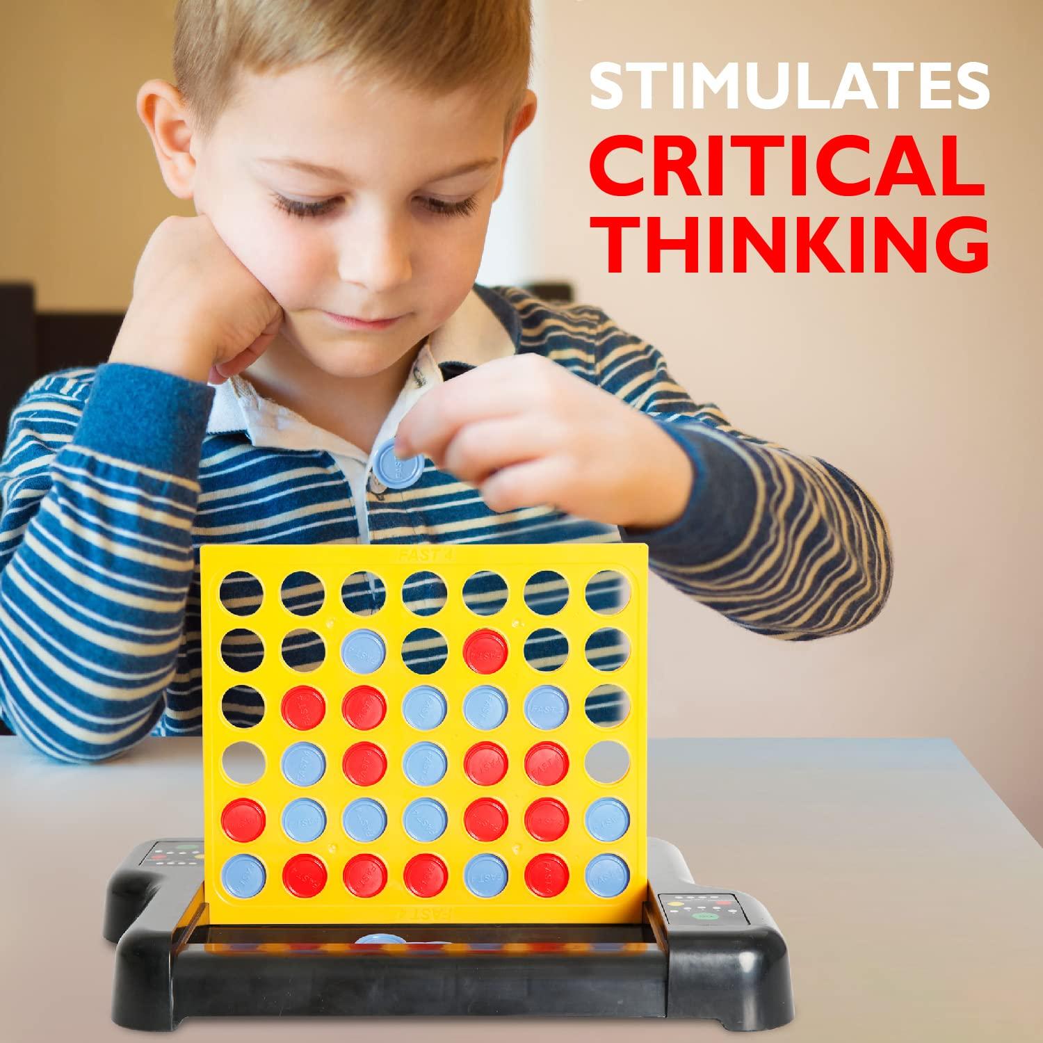 E-Jet 4 in A Row Connect Game, Link 4 to Score Electric Board Game | Line Up 4 Classic Table Game