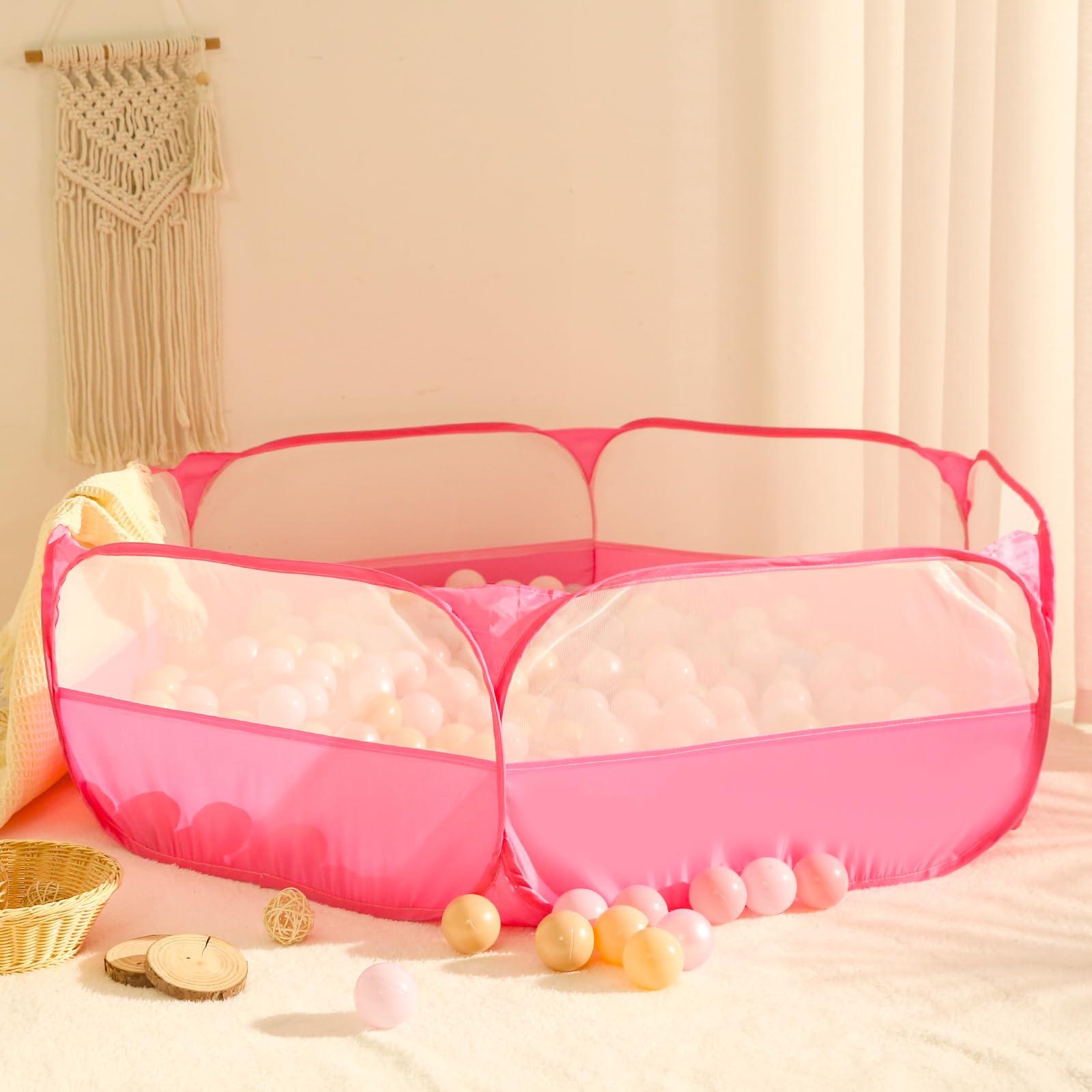 TRENDPLAY Ball Pit with Balls Included for Toddlers, Collapsible Ball Pits Play Tent, Crawl Playpen Ball Pool Playhouse with Storage Bag, for Boys Girls Dogs Cats Birthday Christmas Summer Play