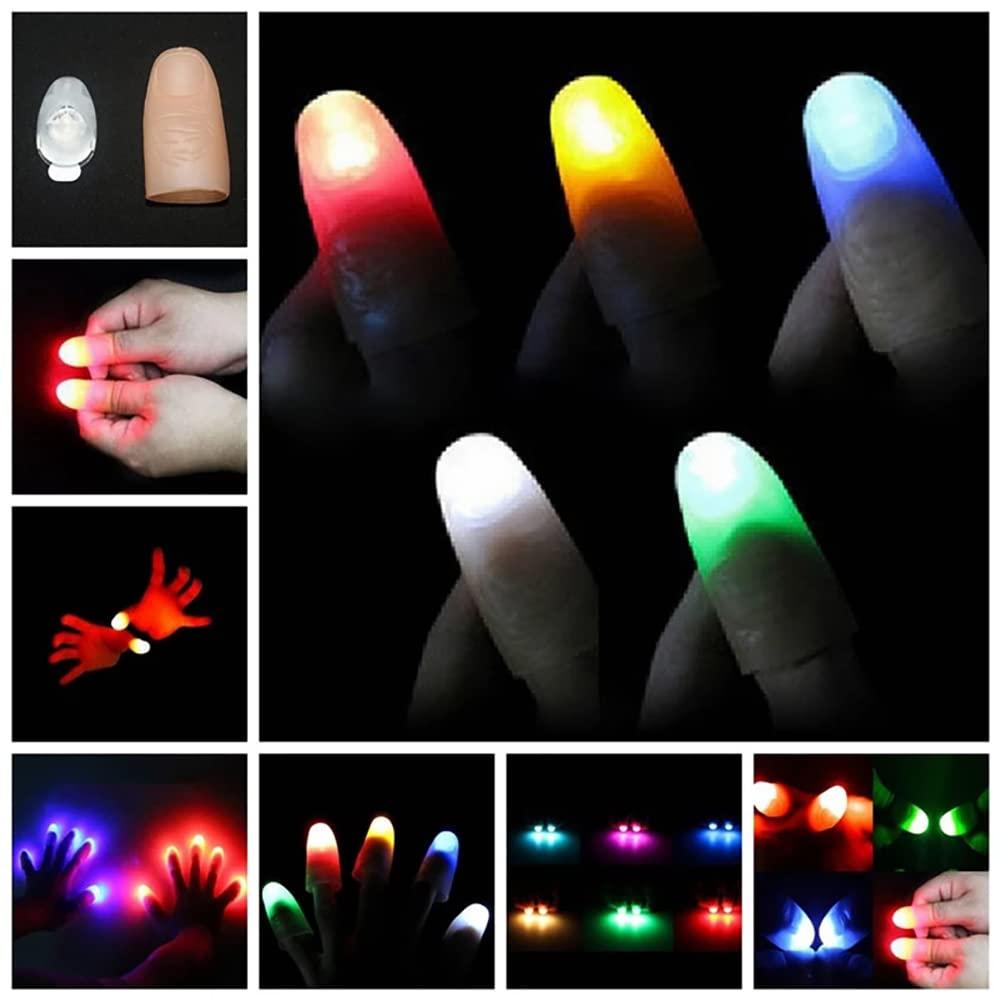 Surakey Surakey 2 Pcs Thumb Light Magic Finger Light Up Thumb Tips LED Finger Lamp Thumbs Light Party Magic Stage Tricks Performance Props Tool for Funny Toys - Blue