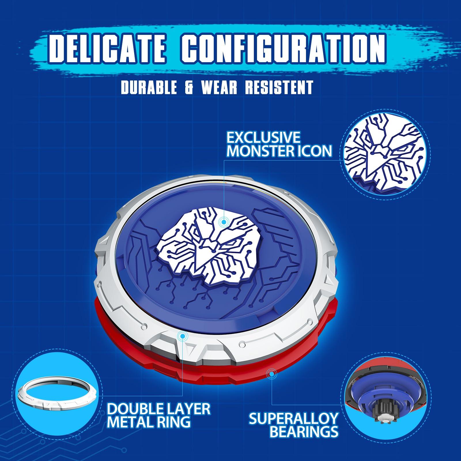 INFINITY NADO INFINITY NADO Bey Battling Blade Toys, Metal Brust Gyro Toys for Boys and Girls Age 5+, Battle Set with Spinning Top & String Launcher, Spinning Tops Boy Toys Kids Gifts, World Striking Eagle