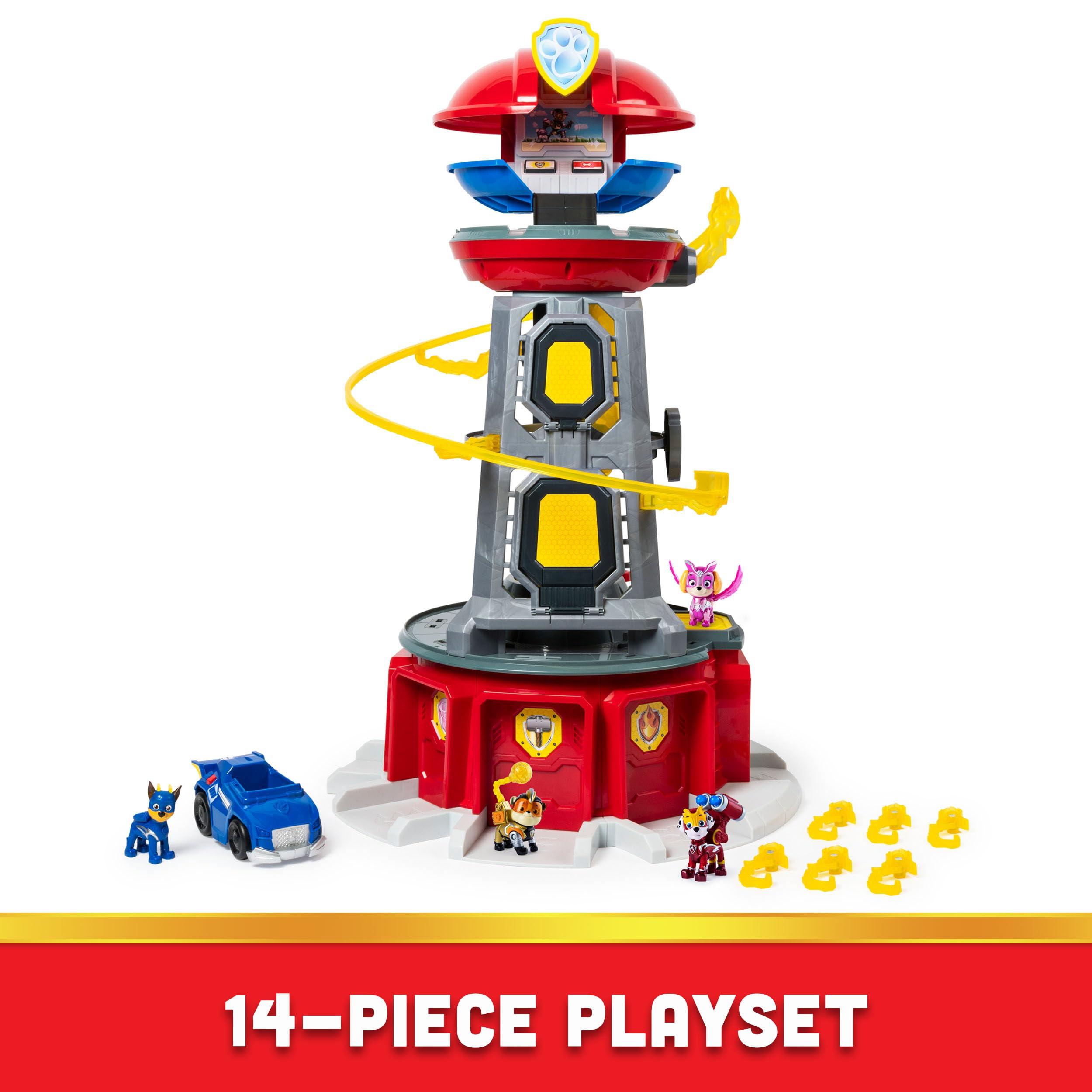 Paw Patrol Paw Patrol, Mighty Lookout Tower with 4 Exclusive Bonus Action Figures, Toy Car, Lights and Sounds (Amazon Exclusive), Kids Toys for Ages 3 and up