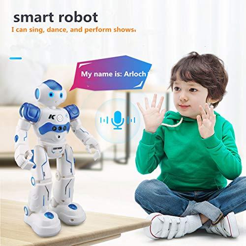 WEECOC WEECOC RC Robot Toys Gesture Sensing Smart Robot Toy for Kids Can Singing Dancing Speaking Christmas Birthday Gift (White)