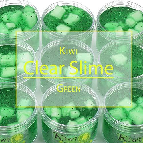 Tonlead Kiwi Green Clear Slime 7OZ Premade Crystal Slime for Girls Boys, DIY 200ML Crunchy Clear Slime for Kids Toys Art Craft Birthday Party Favor