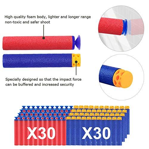 POKONBOY POKONBOY 2 Pack Blaster Guns Toy Guns for Boys Girls with 60 PCS Refill Soft Foam Darts 2 Wristbands for Kids Birthday Gifts Party Favors Hand Gun Toys for 6 7 8 Year Old Christmas