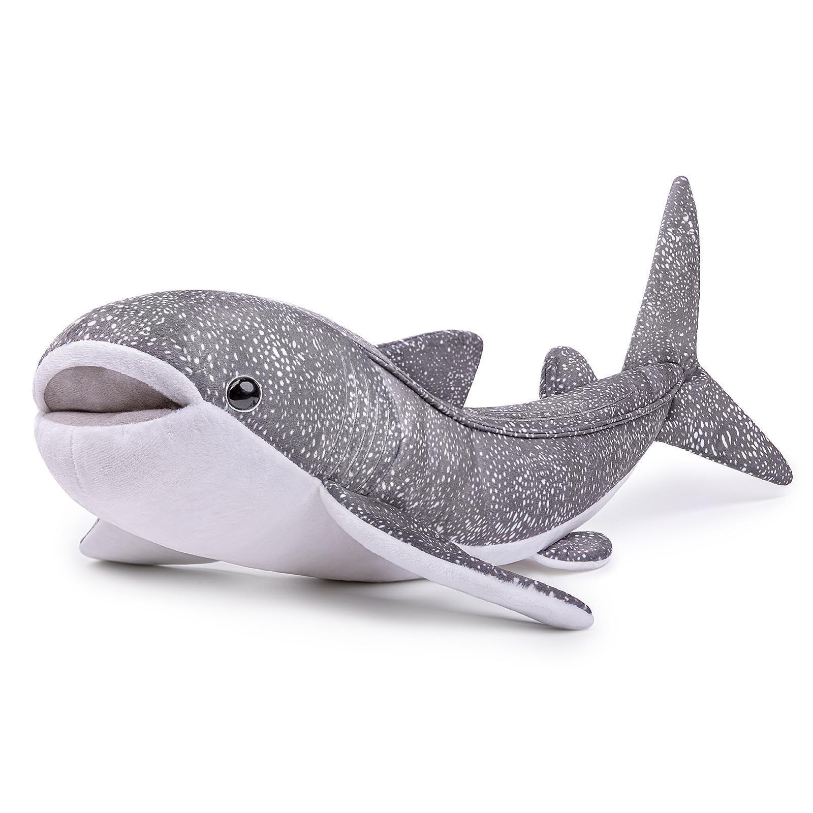 FRANKIEZHOU FRANKIEZHOU Simulation Giant Whale Shark Plush,Stuffed Animal,Plush Toy,Soft Toy,Stuffed Toy,Cuddly Toys,Gifts for Kids,Gray 23 Inches