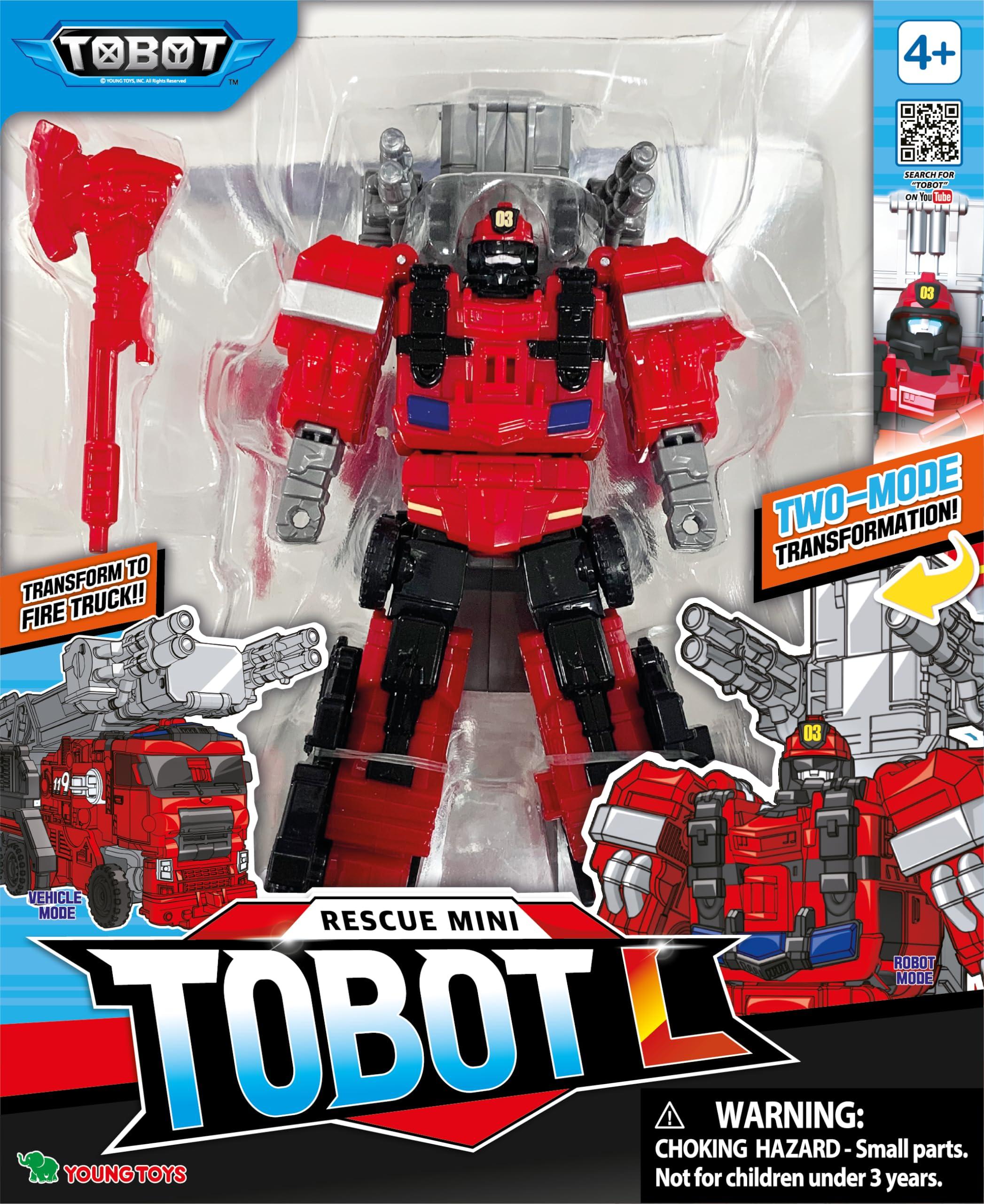 TOBOT New TOBOT, Mini TOBOT L, Youngtoys Transforming Collectible Vehicle to Robot, Heroes Animation Character Toys for Kids 3 and up Transform Toys Cars, Mini Size 7-inch