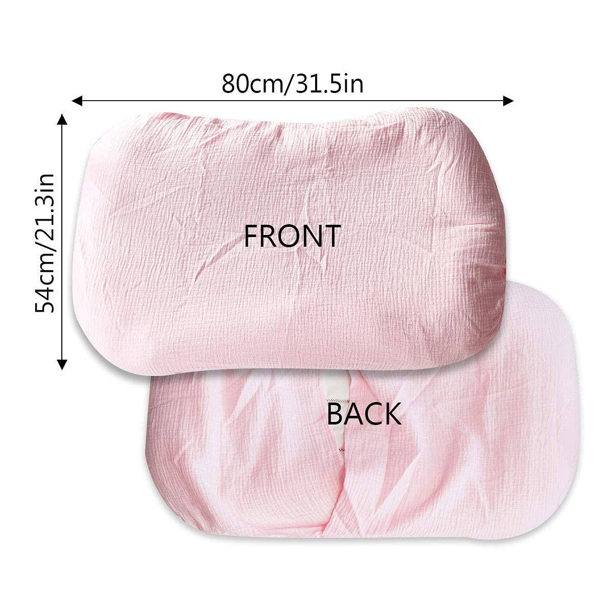 Hooyax Hooyax Muslin Baby Lounger Cover Soft Organic Cotton Slipcover Fits Newborn Lounger for Baby Boys and Girls (Pink)