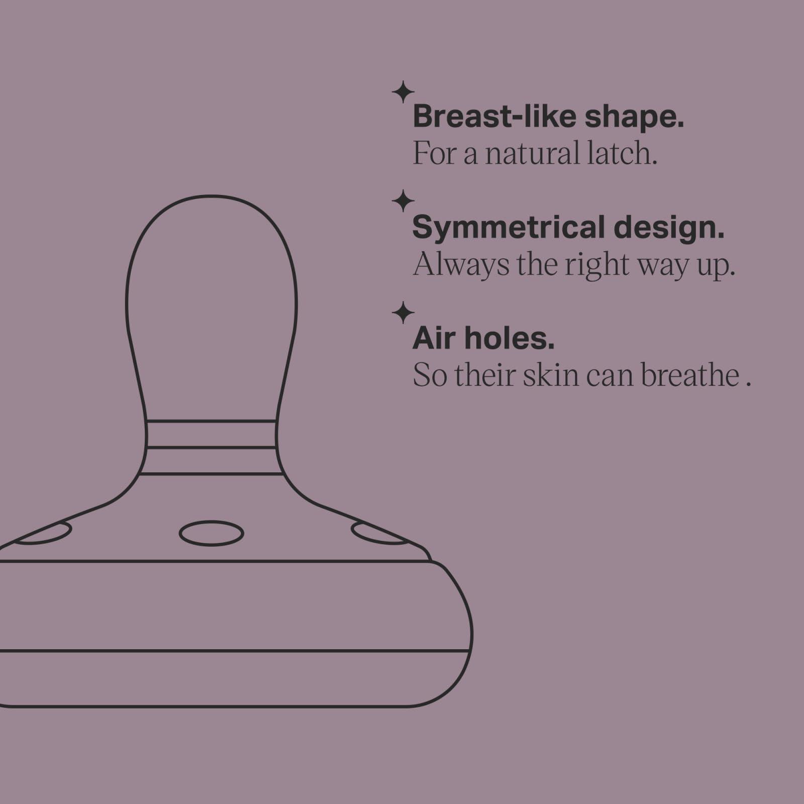 Tommee Tippee Tommee Tippee Breast-Like Pacifier, 6-18 month pack of 4 soothers with breast-like baglet, symmetrical design and BPA free