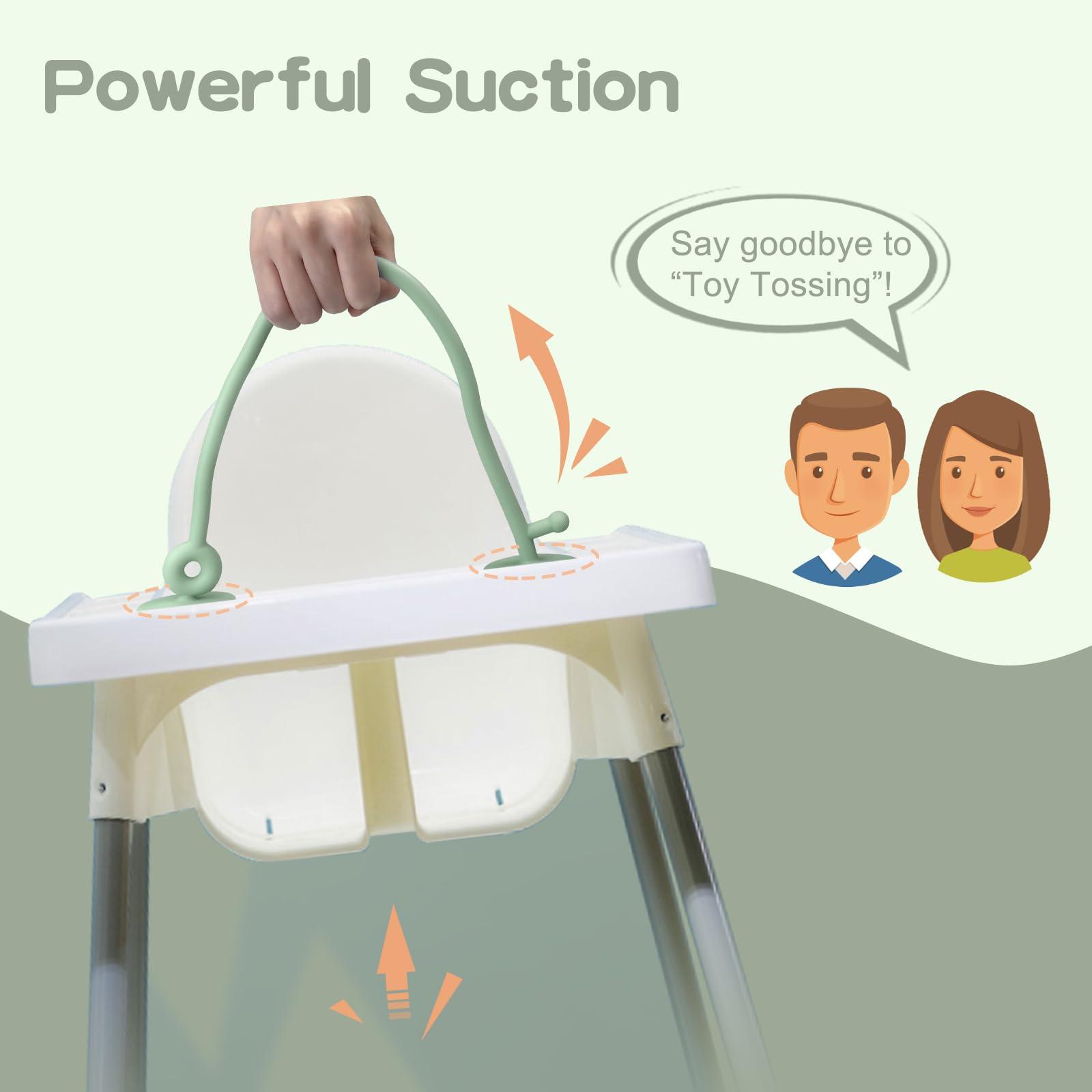 oiimllby High Chair Suction Cup Toys for Babies 6-12 Months, Baby Sensory Chew Toys, Suction Baby Toy for High Chair, Montessori Toys for Babies 0-6 months, Silicone Baby Teething Toys 6-12 12-18 Months(Green)