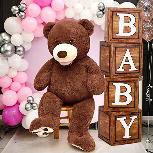 MorisMos MorisMos Giant Teddy Bear with Big Footprints Big Teddy Bear Plush Stuffed Animals Dark Brown for Boy,Children,Boyfriend 39 Inches