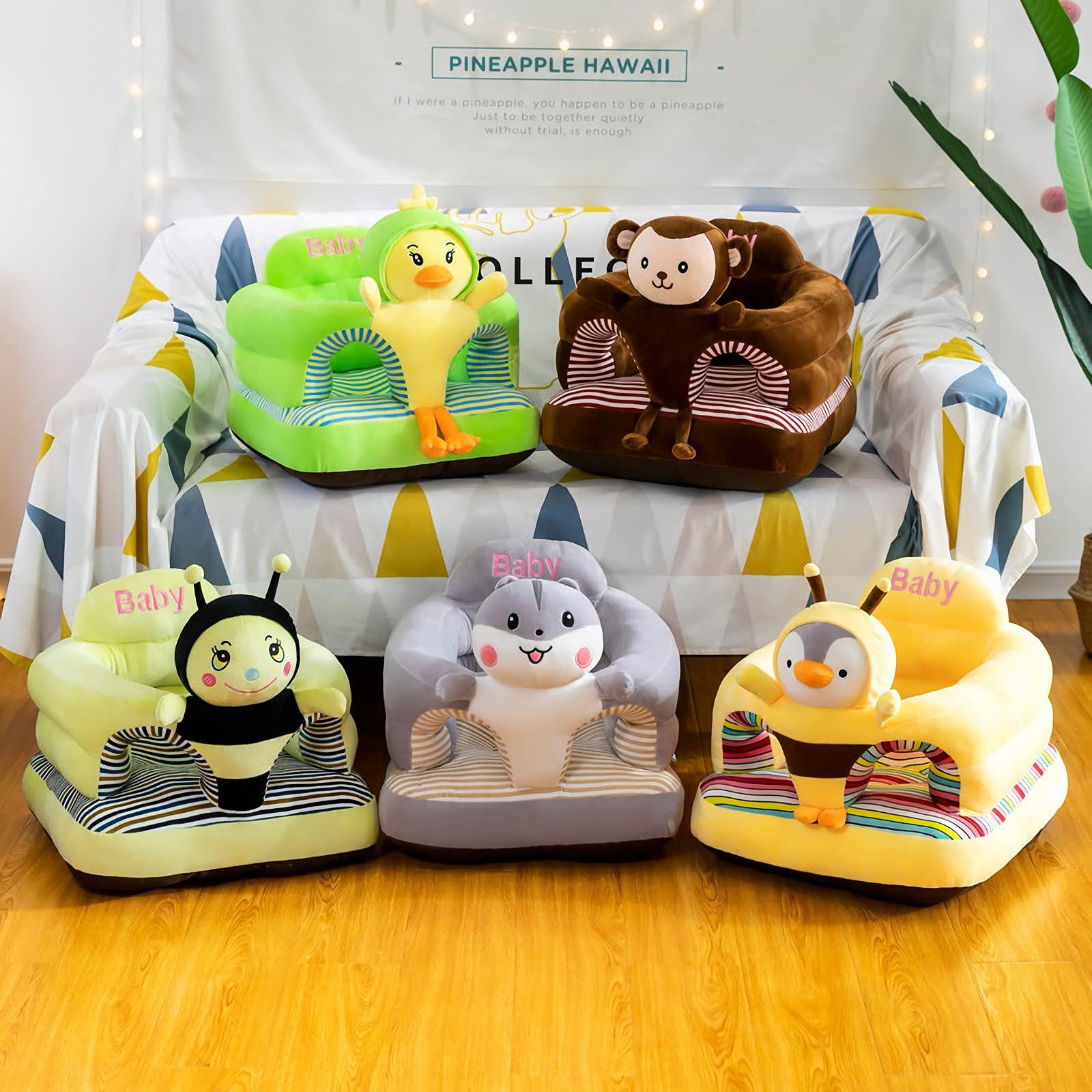 PUXU Baby Support Seat, Cute Baby Sofa Chair for Sitting Up, Comfy Plush Infant Seats (Hamster,W17.5" x H17.5")
