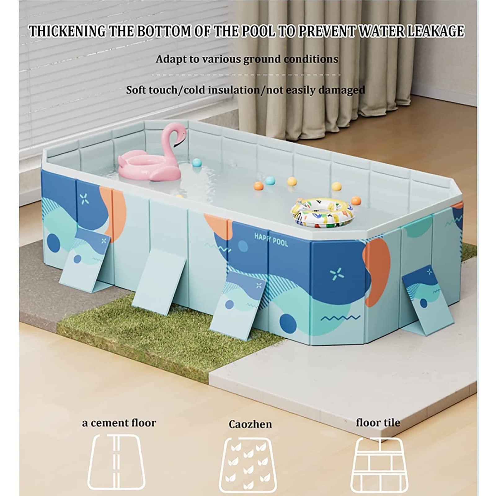 SINBAISHUNYYT Foldable Swimming Pools for Kids, Hard Plastic Shell Portable Pool, Above Ground Pool, Kid Pool for Backyard Dog Pools(Size:6.8 * 4.5 * 1.8FT)