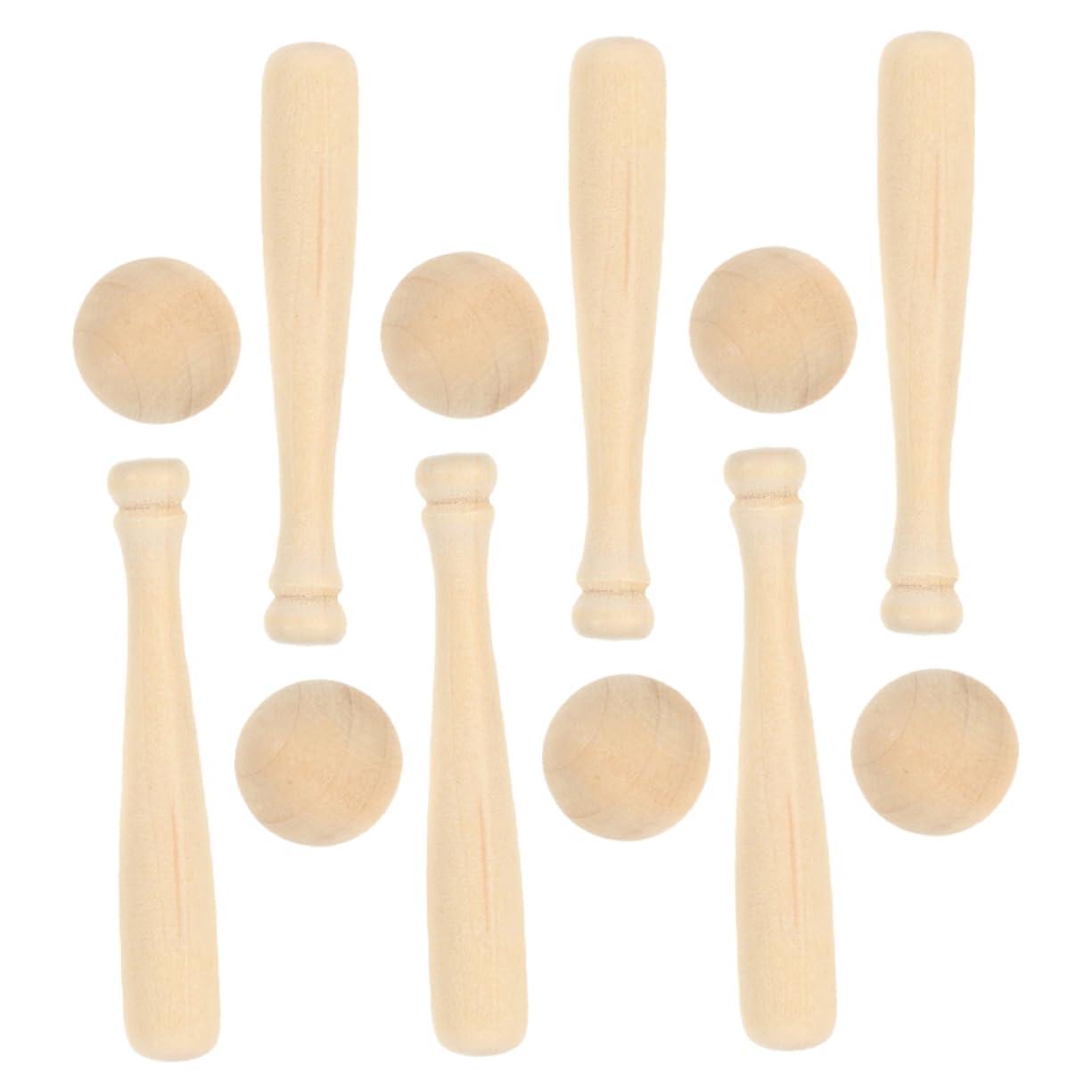 Alasum Alasum 4 Sets Mini Baseball Bat Toys Woody Toy Baseballs Baseball Bats Wood Crafts Unfinished Mini Baseball Painting Models Mini Graffiti Models Painting Baseball Bat Wooden