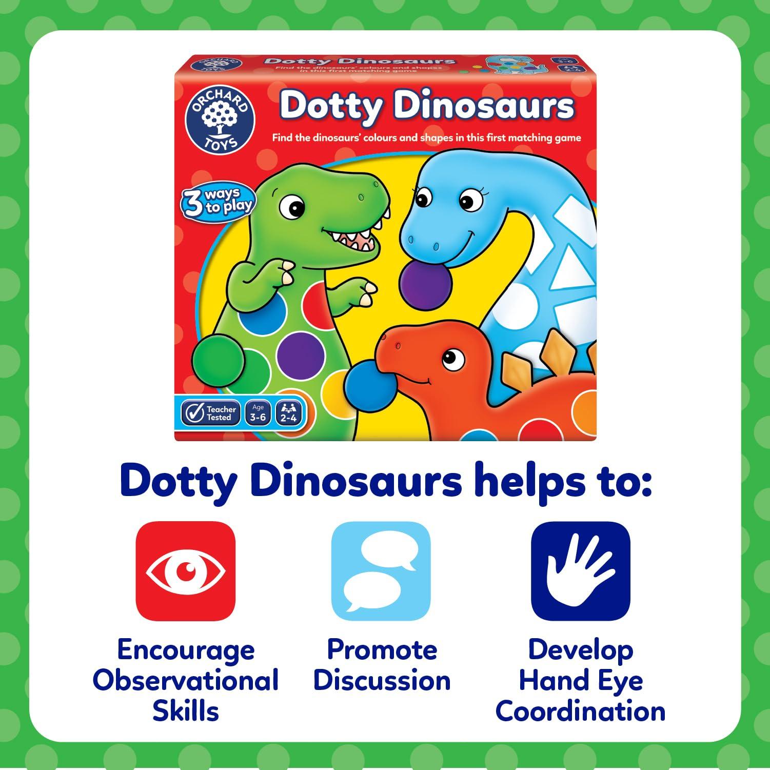 Orchard Toys Orchard Toys Dotty Dinosaurs Children's Game, Multi, One Size