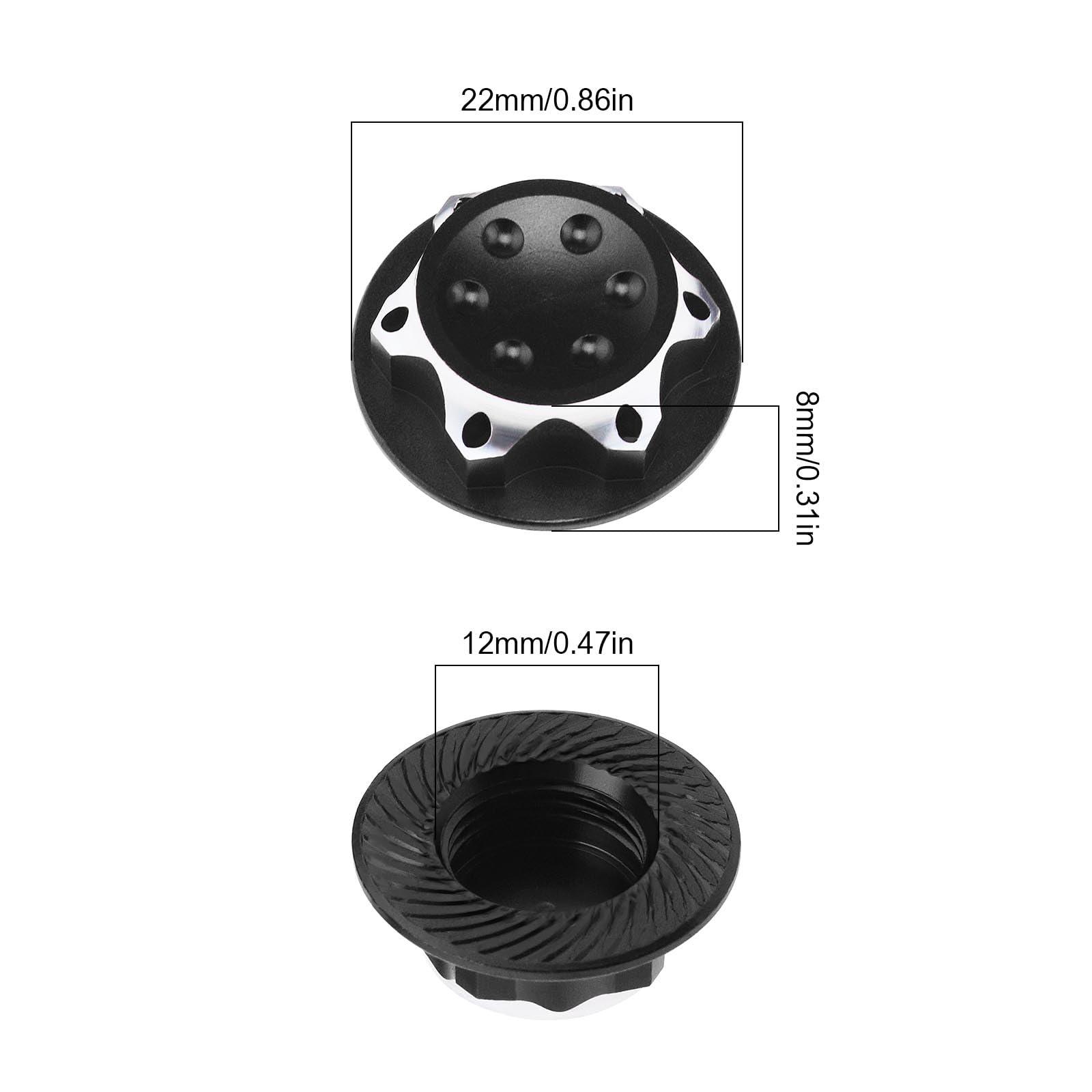 Micro Traders Micro Traders 4Pcs RC Car 17mm Hex Wheel Nut Anti-Dust Cover Nut Replacement Fit for 1/8 RC Car Model RC Off-Road Truck Compatible with Redcat Compatible with E-Revo, Black