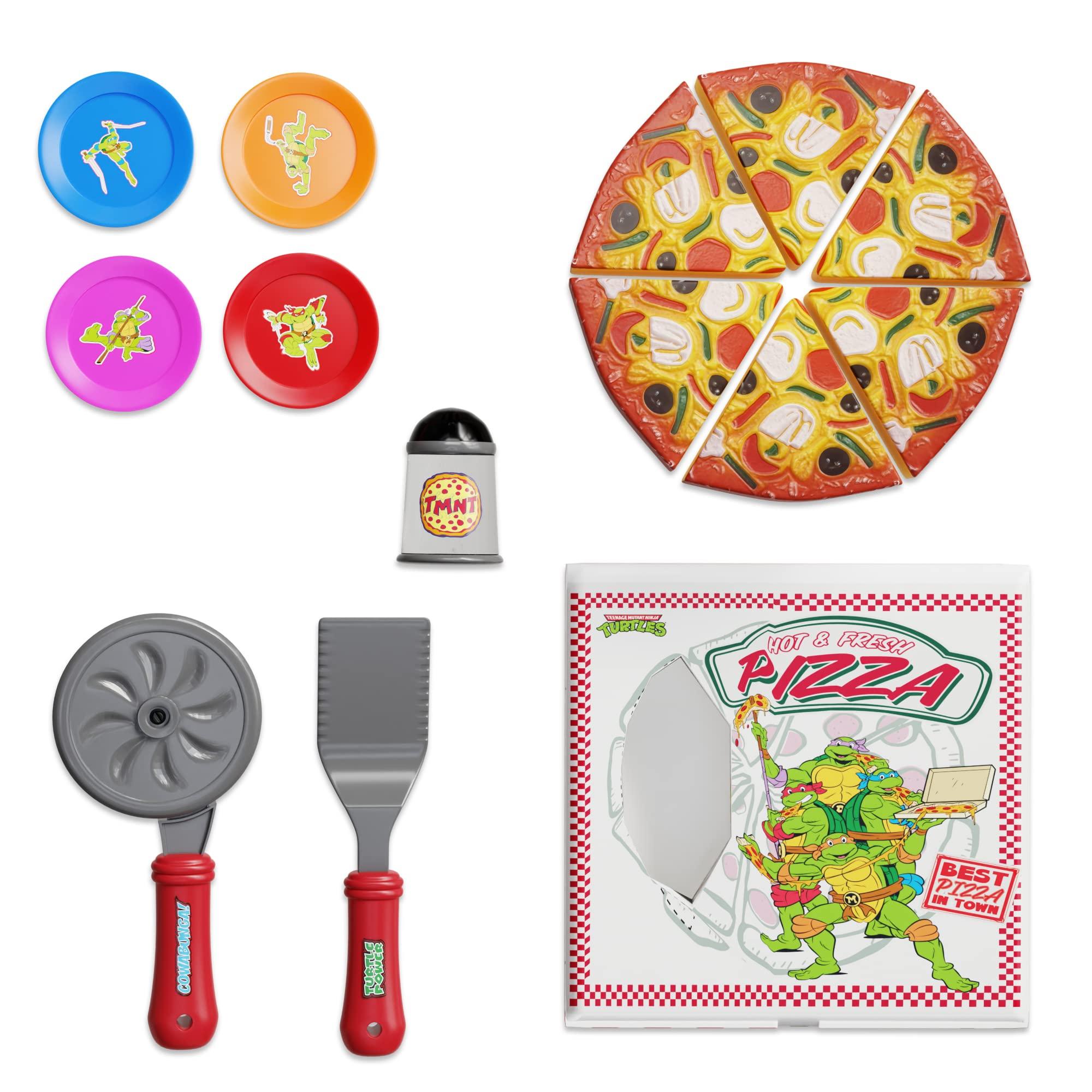 Lollipop Kids Pizza Toy Set, Pretend Kitchen Play Food, Slice & Serve Toy Pizza with Box, Pie Cutter & Fake Condiments