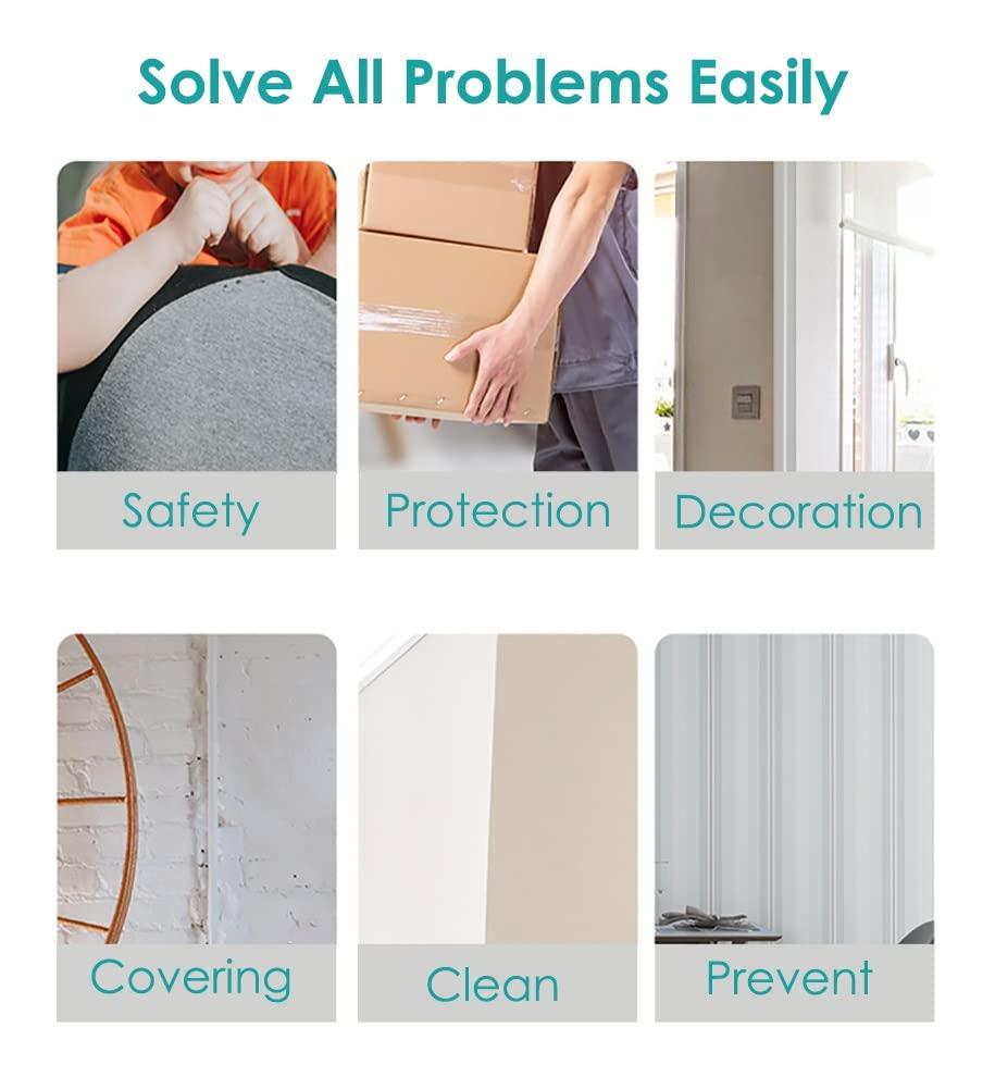 SRNSAEB PVC Wall Corner Shield Guards for Child Proof, Self Stick Wall Edge Protector for Indoor Bedroom Office, Easy to Install (Color : Style6, Size : 130cm/51in)