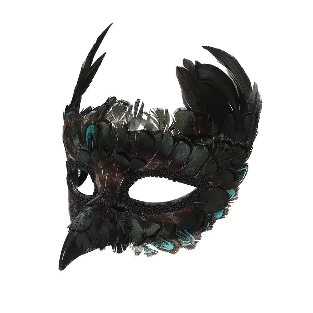 CENFPOLA Costume Mask Feather Animal Mask Masquerade Bird Mask Halloween Mardi Gras Cosplay Party Masque (CEG2)