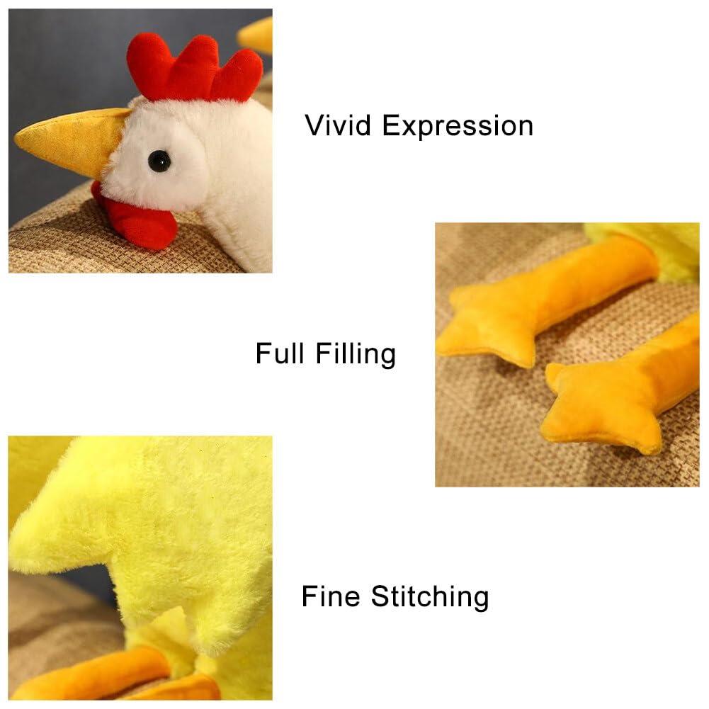 UEncounter UEncounter Chicken Stuffed Animal Soft Chicken Plush Pillow Cute Stuffed Chicken Plush Toy for Kids Adults (White, 33 Inch), Medium, G19HEBWUR09S26X10XW790
