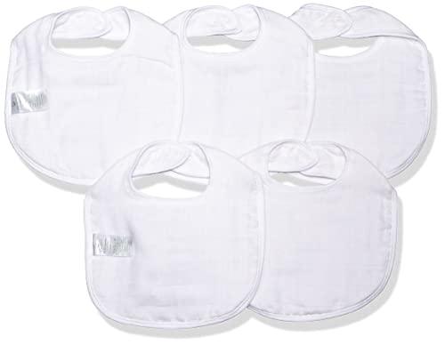 green sprouts green sprouts Muslin Bibs Made from Organic Cotton| 4 Absorbent Layers Protect from sniffles, Drips, & drools | 100% Organic Cotton Muslin, Adjustable snap Closure, Machine Washable,5 Count