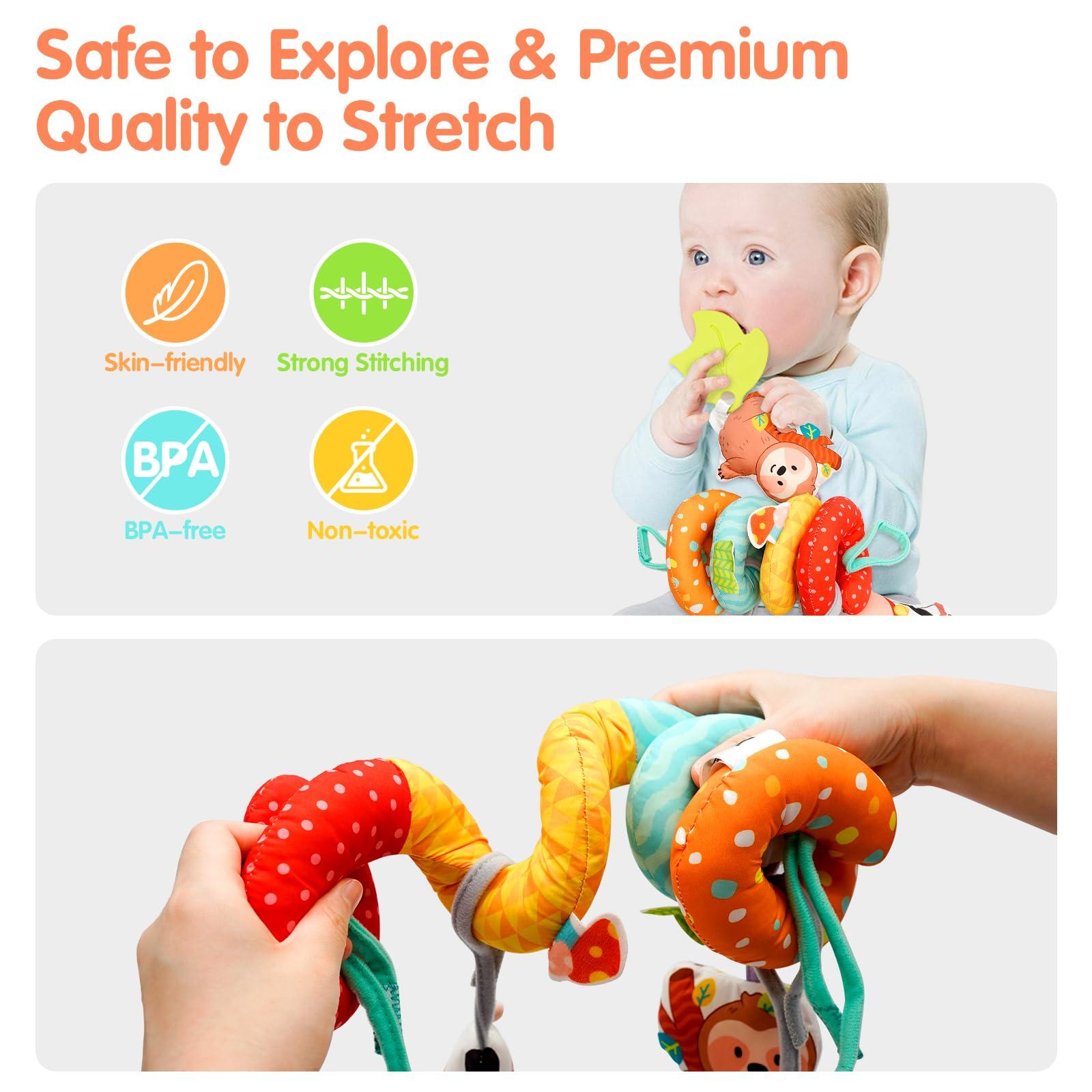 XIXILAND XIXILAND High Contrast Baby Rattles 0-6 Months & Colorful Farm Car Seat Toy Stroller Toys, Infant Toys Baby Toys 0-6 Months Newborn Toys 0-3 Months, Baby Toys for 0 3 6 9 12 Months Girls Boys